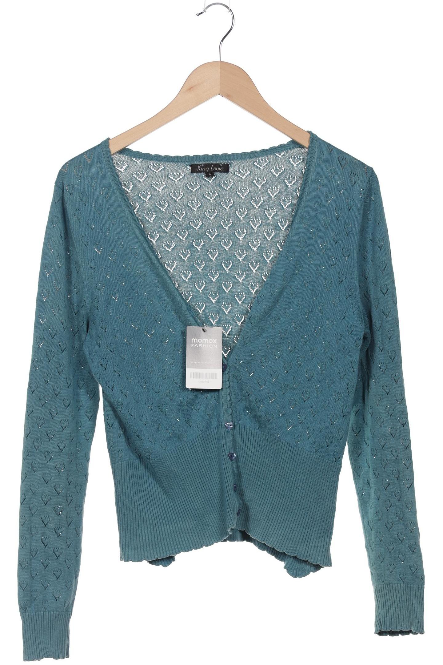 

King Louie Damen Strickjacke, blau, Gr. 42