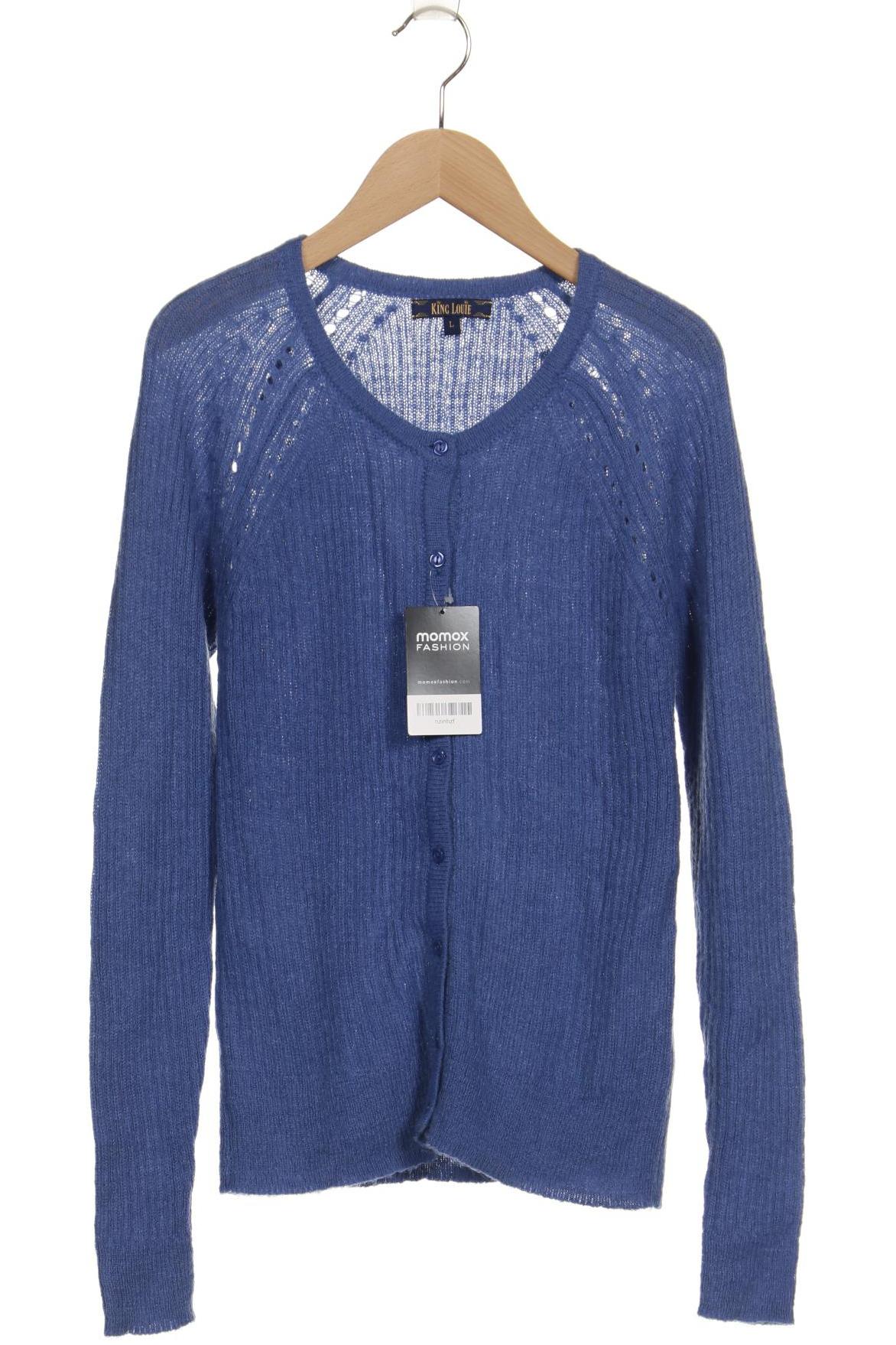 

King Louie Damen Strickjacke, blau, Gr. 42