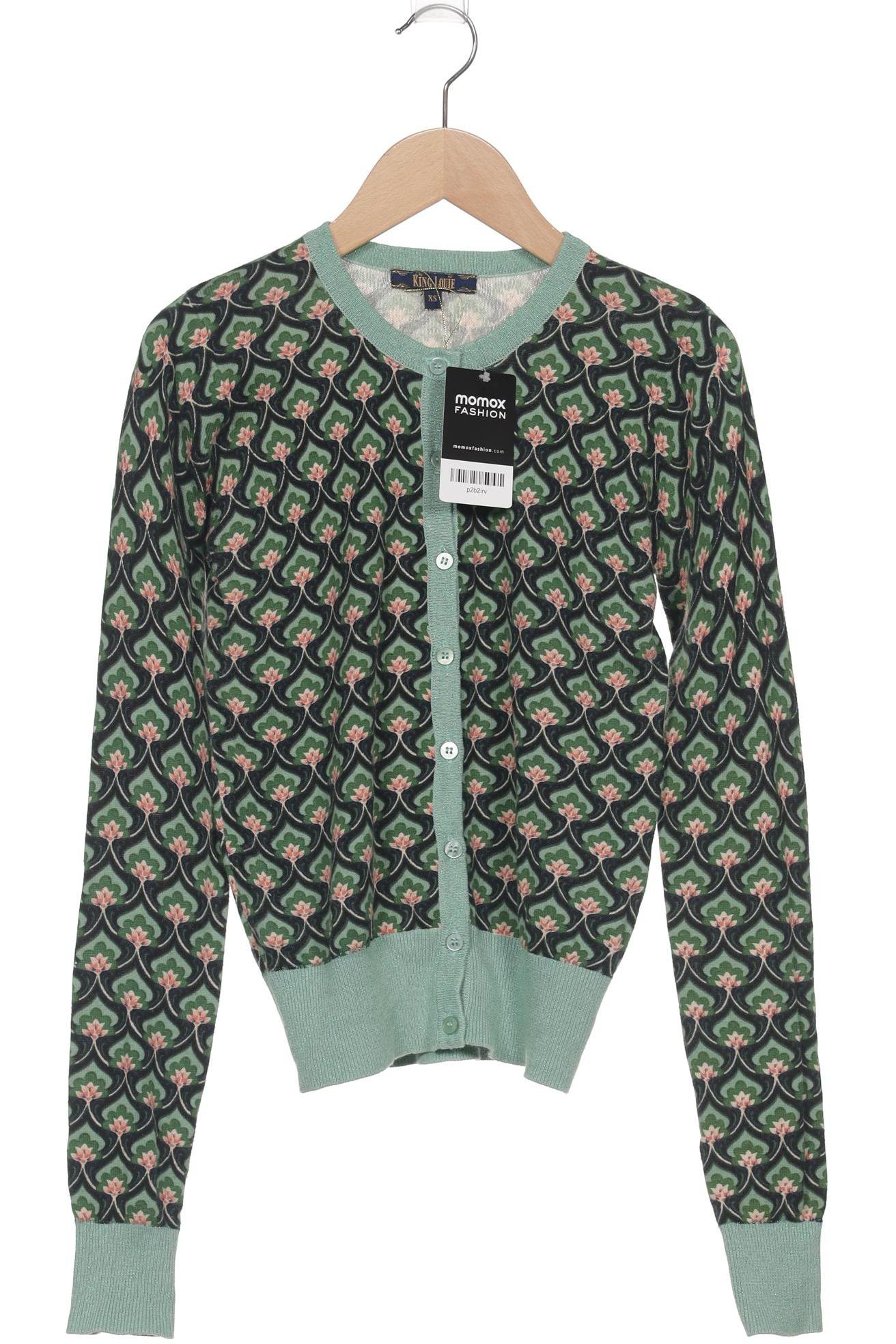 

King Louie Damen Strickjacke, türkis, Gr. 34