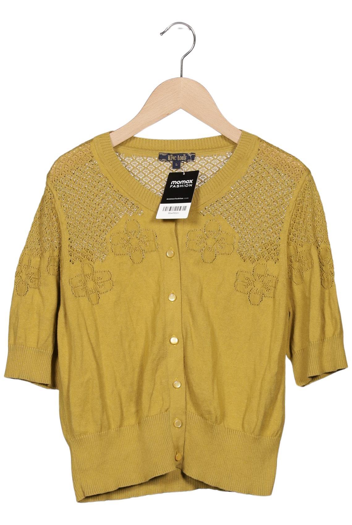 

King Louie Damen Strickjacke, gelb, Gr. 42
