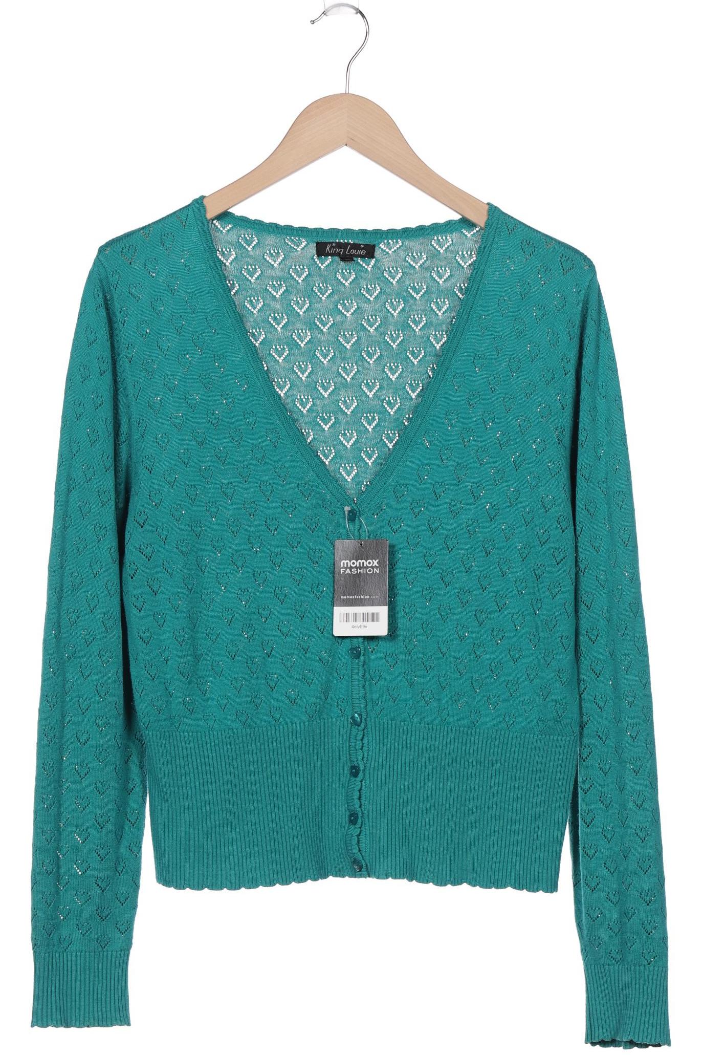 

King Louie Damen Strickjacke, türkis, Gr. 44