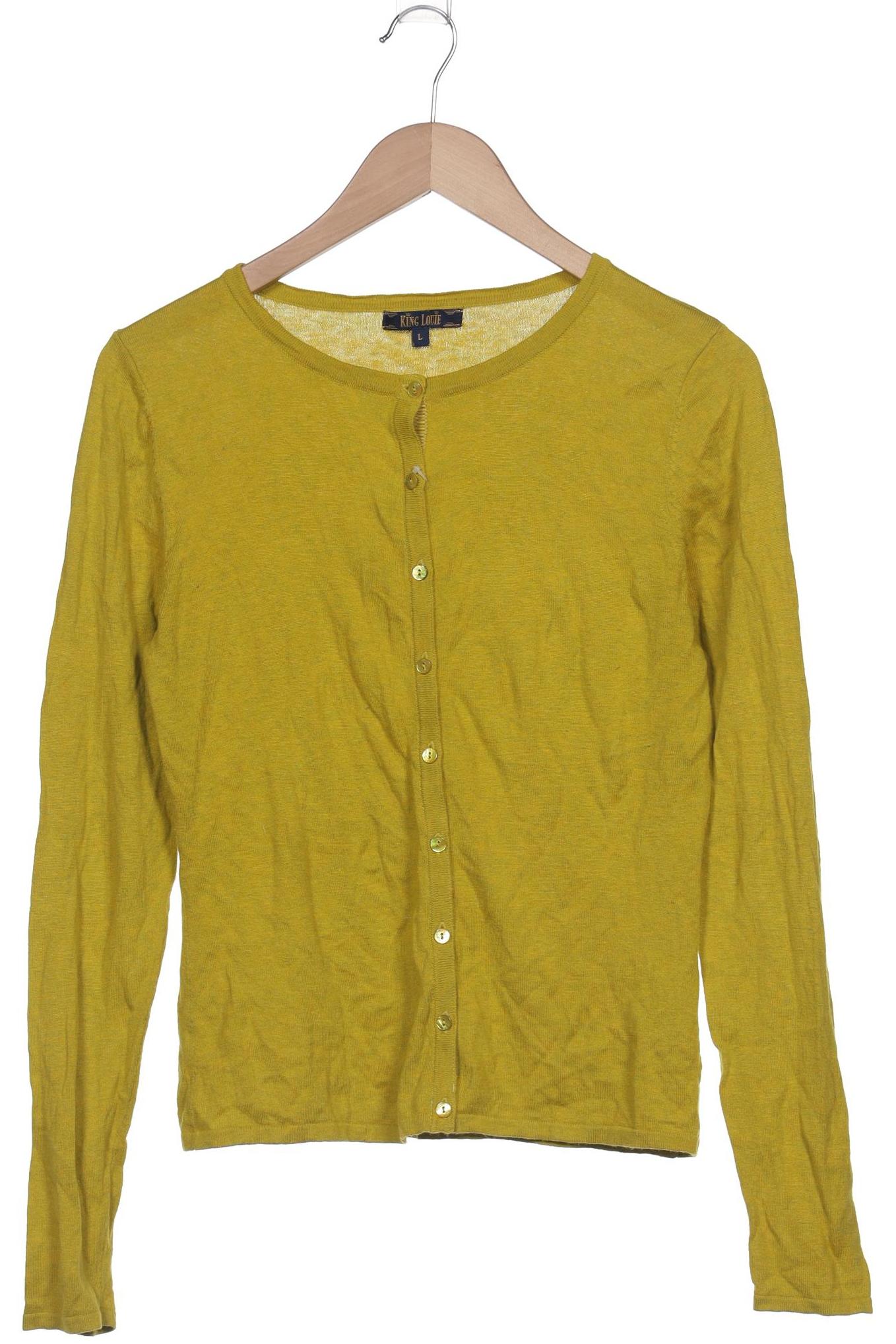 

King Louie Damen Strickjacke, gelb, Gr. 42