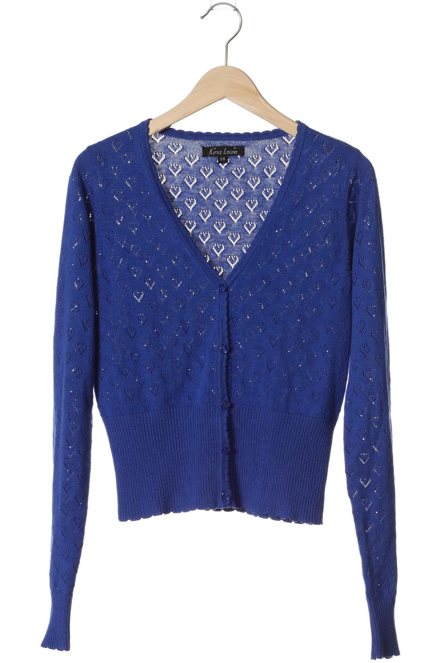 

King Louie Damen Strickjacke, blau, Gr. 34