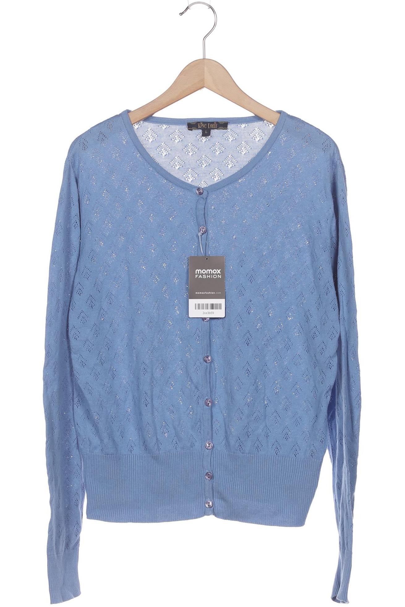 

King Louie Damen Strickjacke, blau, Gr. 42