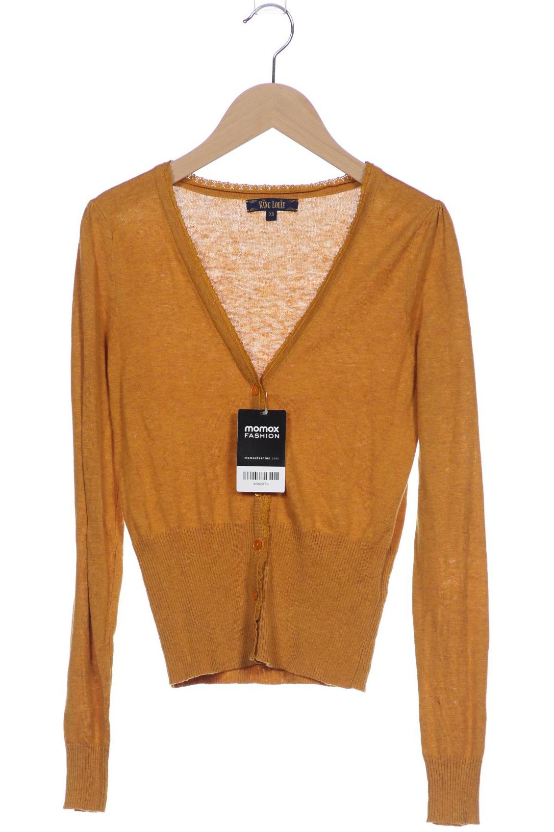 

King Louie Damen Strickjacke, gelb, Gr. 34