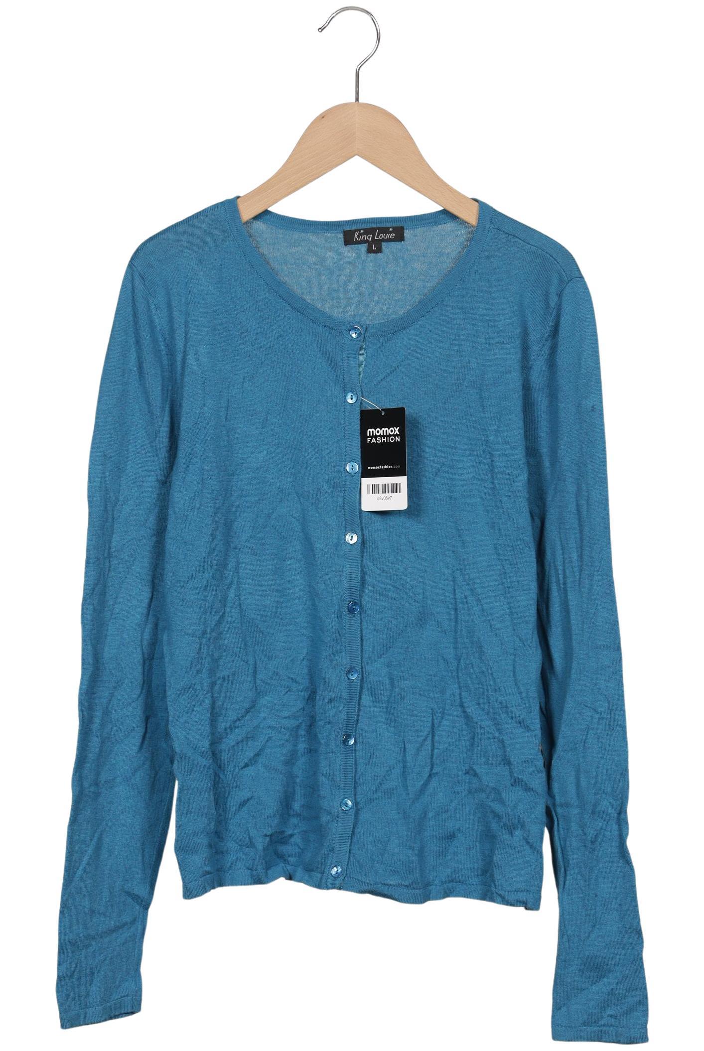 

King Louie Damen Strickjacke, blau, Gr. 42