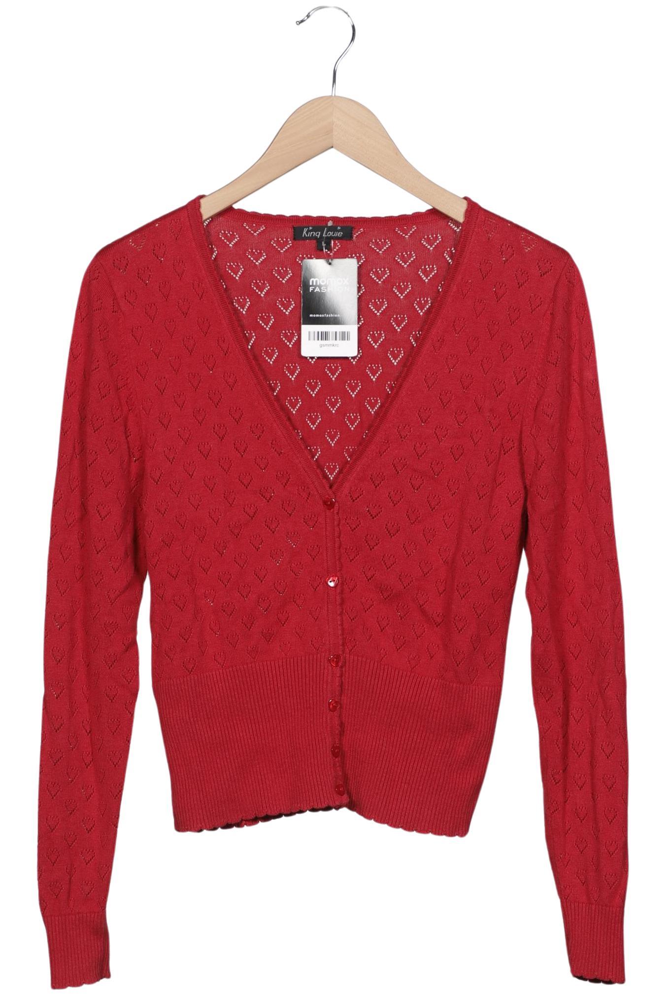 

King Louie Damen Strickjacke, rot, Gr. 42