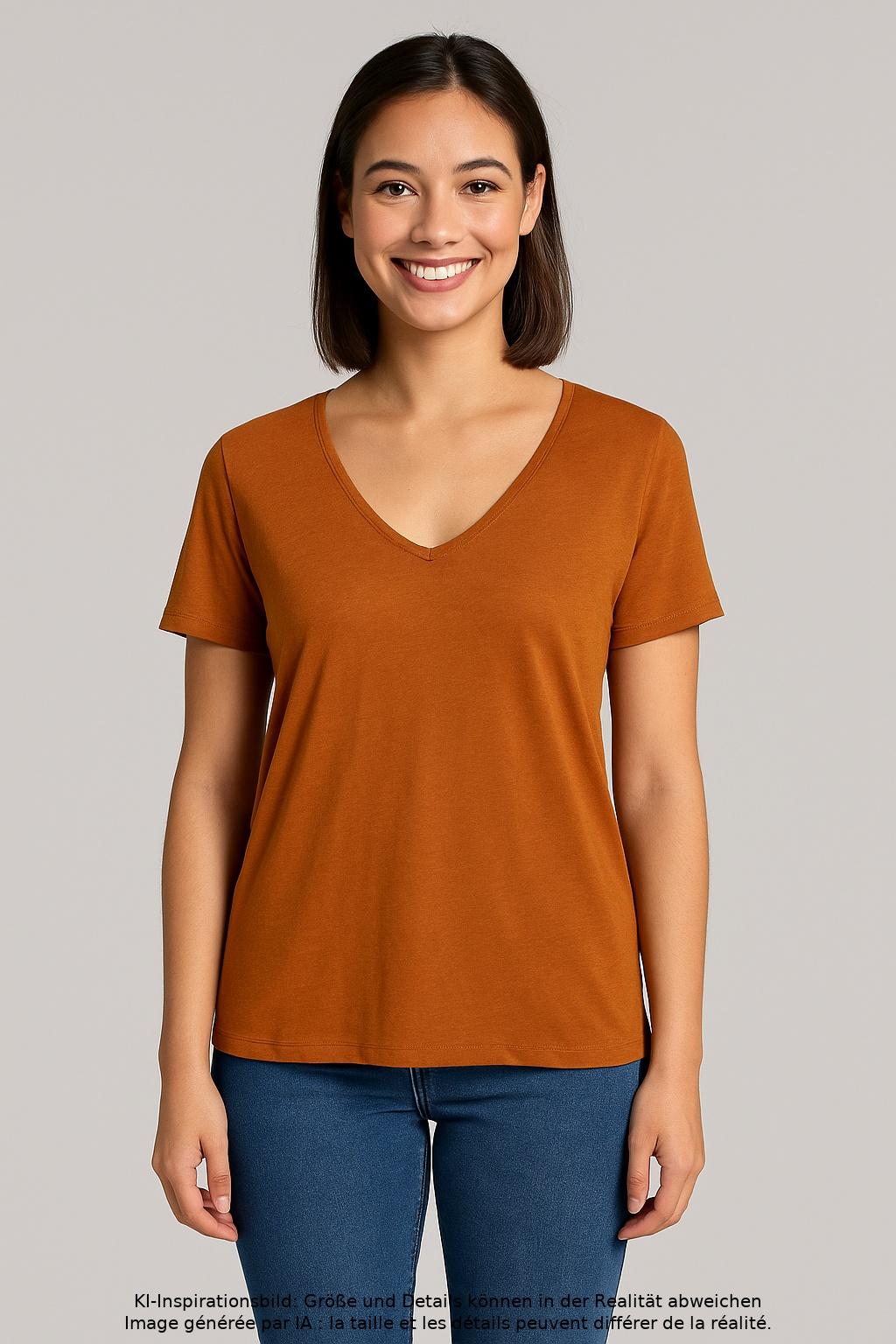 

King Louie Damen T-Shirt, orange, Gr. 38