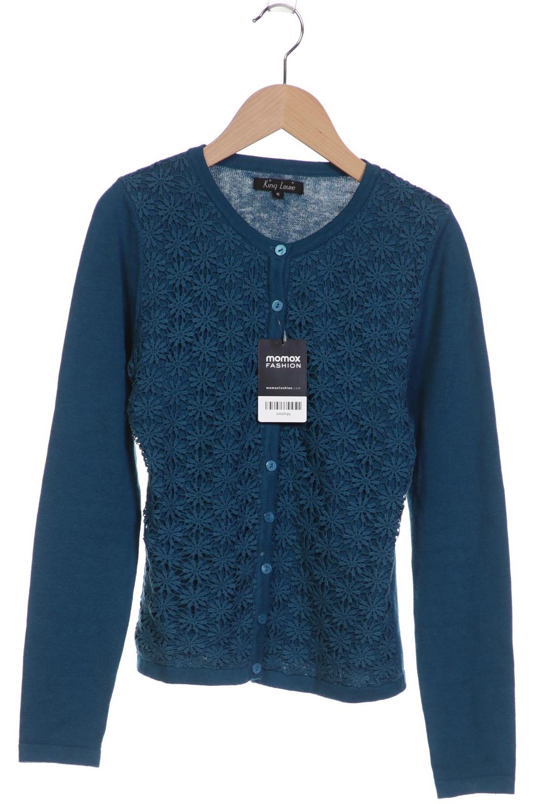 

King Louie Damen Strickjacke, blau, Gr. 36