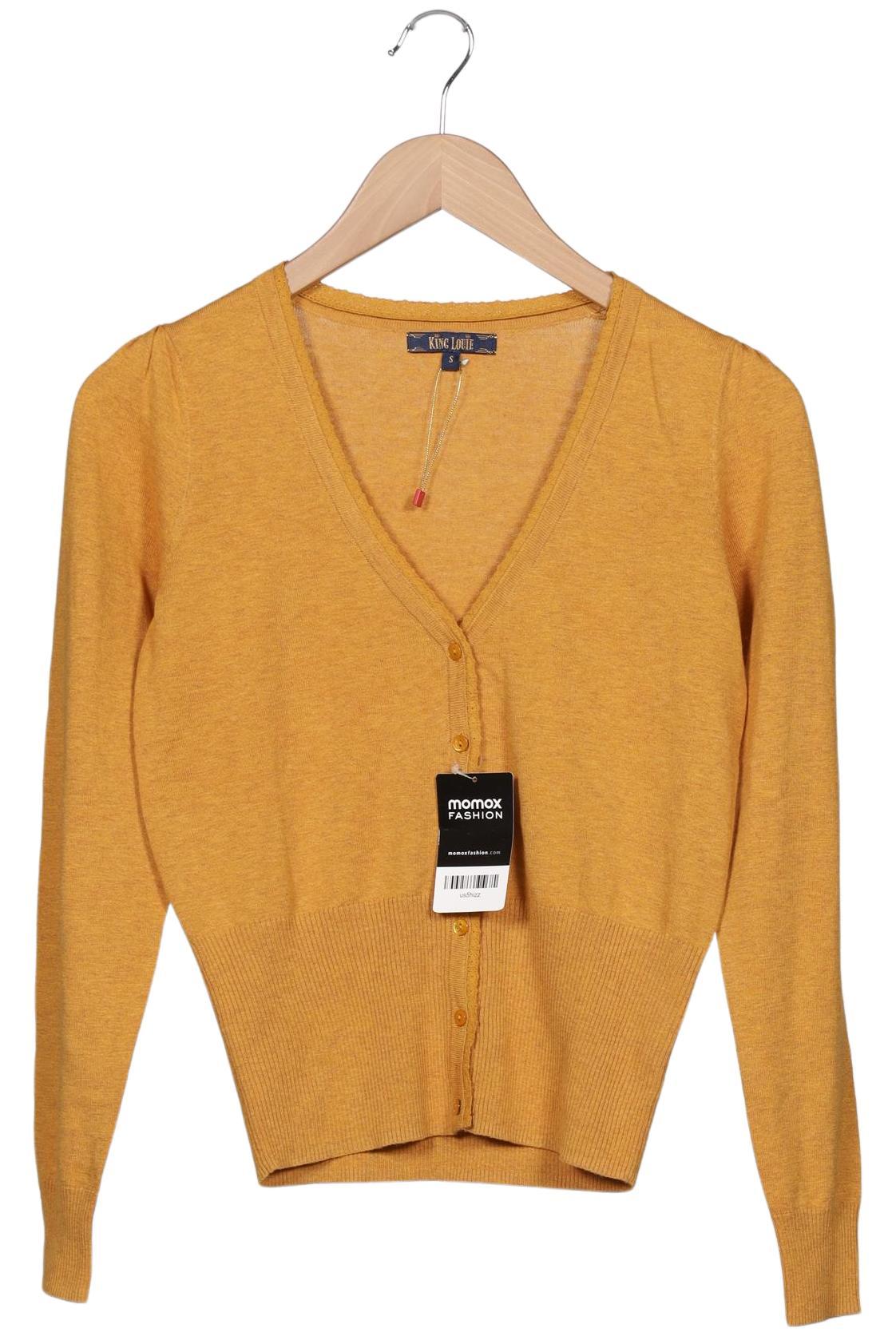 

King Louie Damen Strickjacke, gelb, Gr. 36