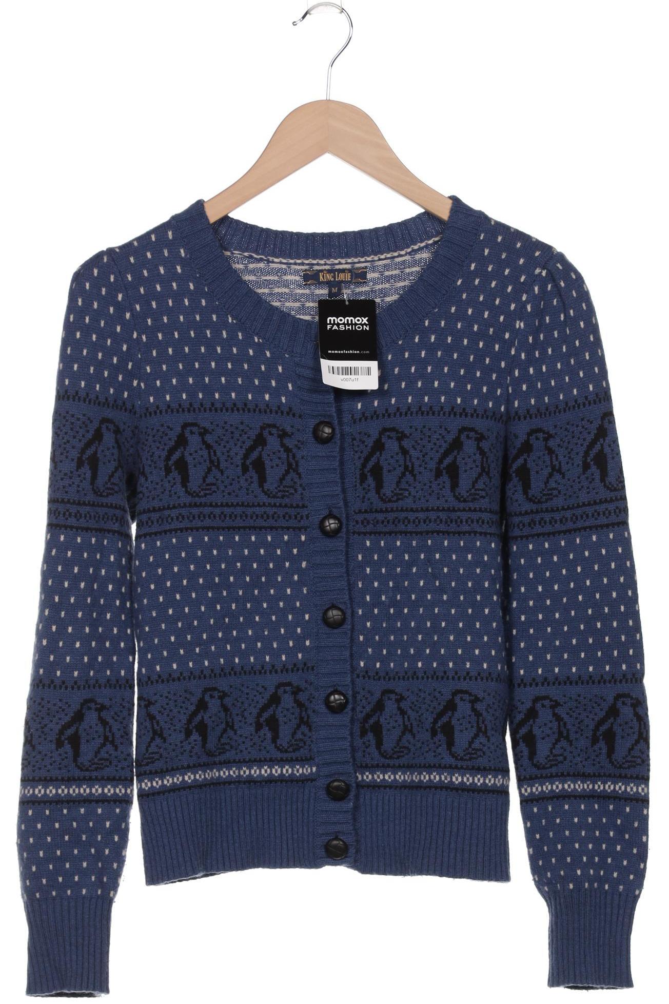 

King Louie Damen Strickjacke, blau, Gr. 38