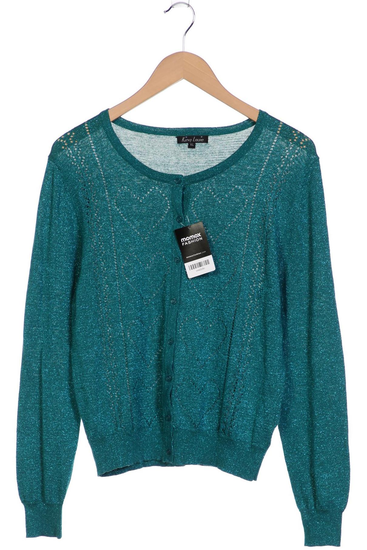 

King Louie Damen Strickjacke, türkis, Gr. 44