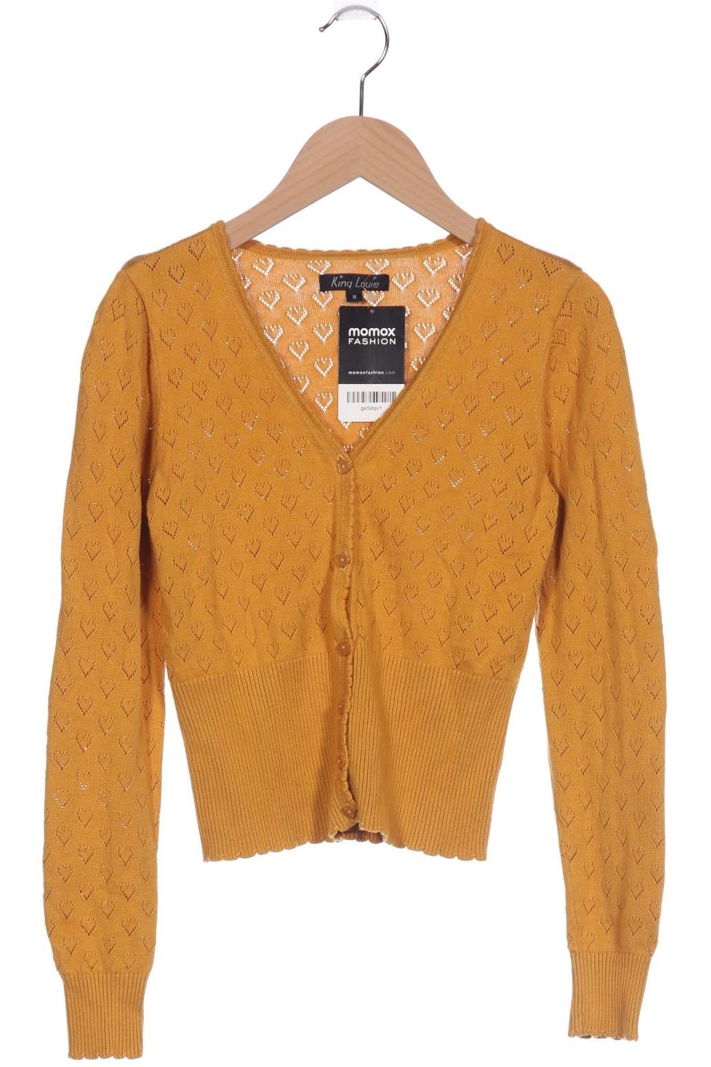 

King Louie Damen Strickjacke, gelb, Gr. 36