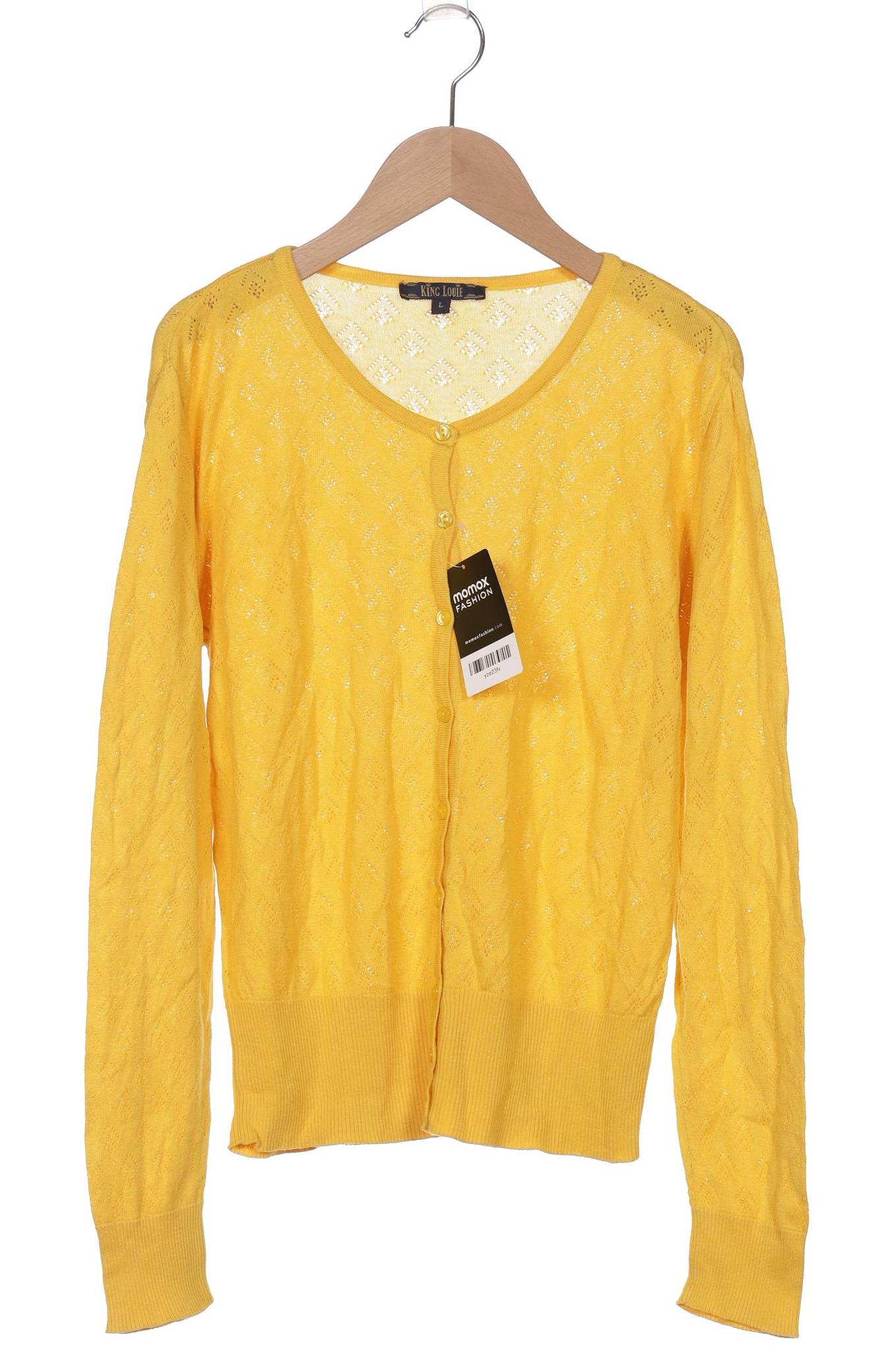 

King Louie Damen Strickjacke, gelb, Gr. 42