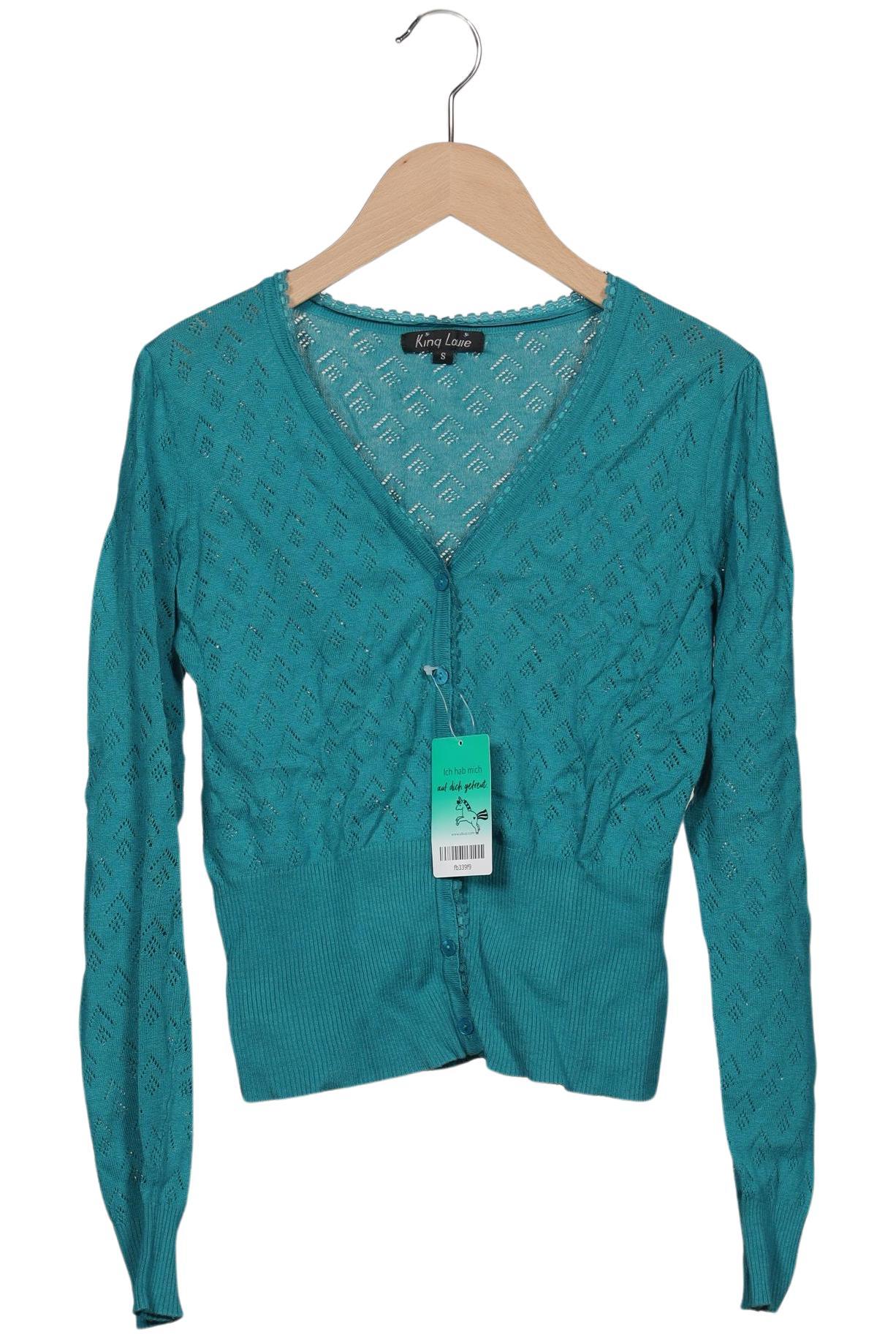 

King Louie Damen Strickjacke, türkis, Gr. 36