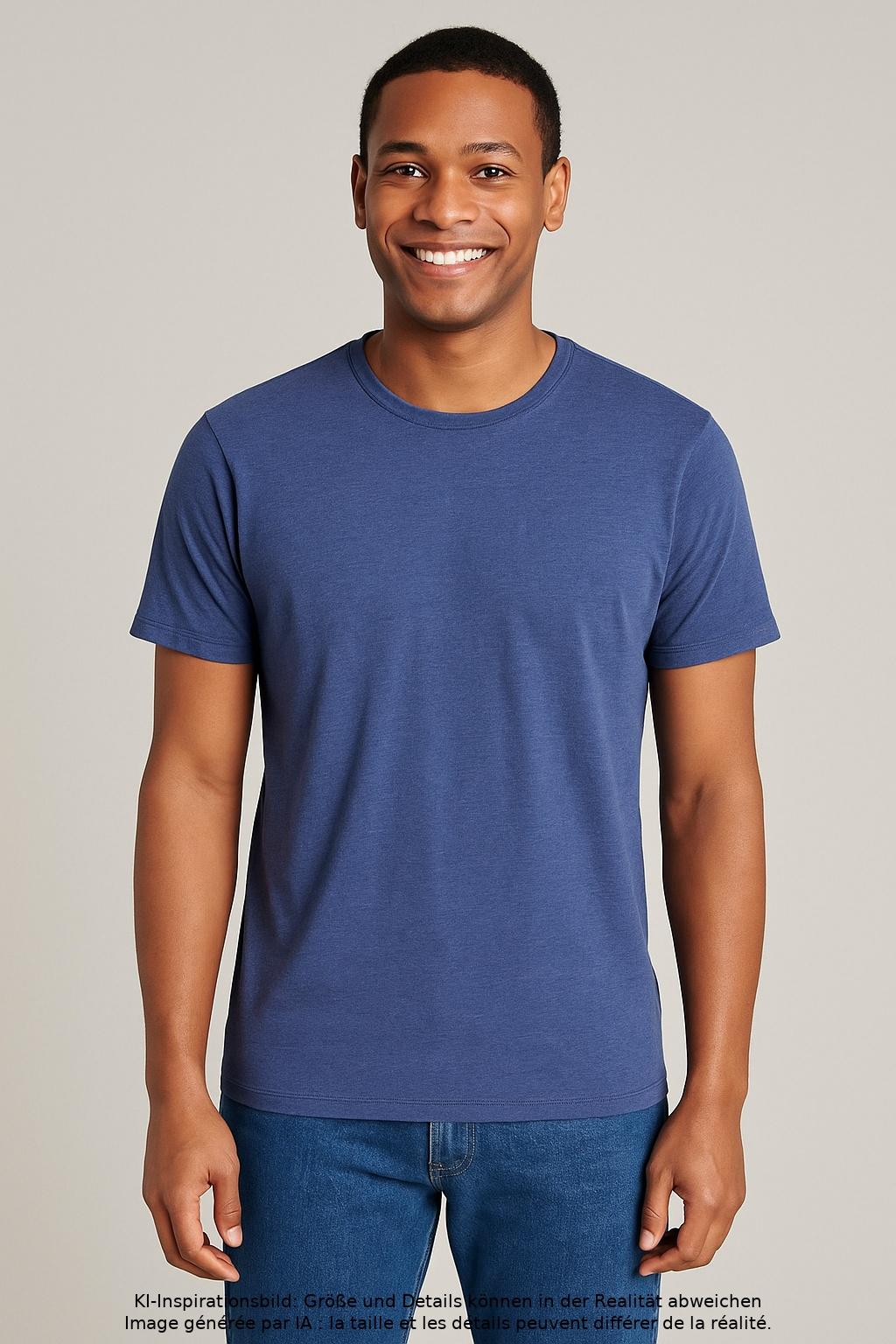 Thumbnail - Knowledge Cotton Apparel Herren T-Shirt, blau, Gr. 46