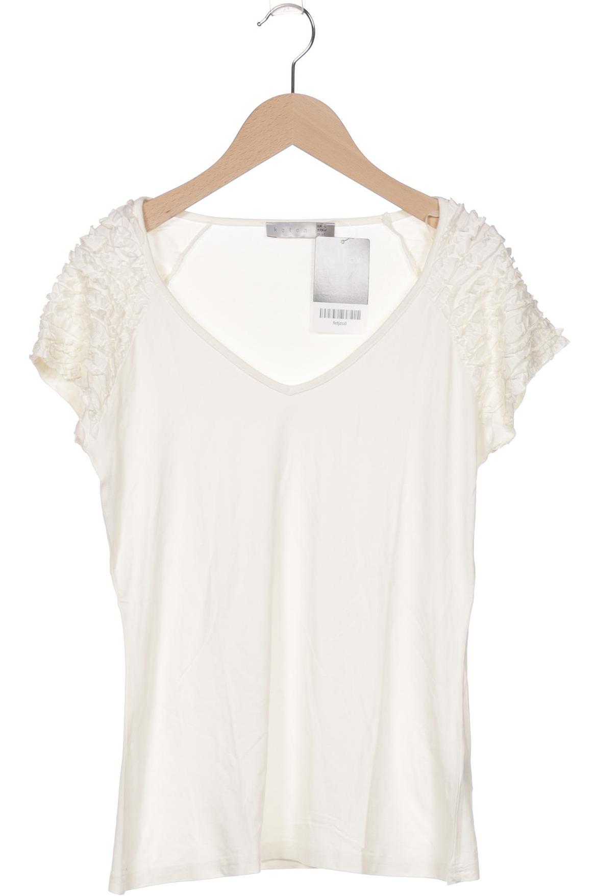 

Koton Damen T-Shirt, cremeweiß, Gr. 42