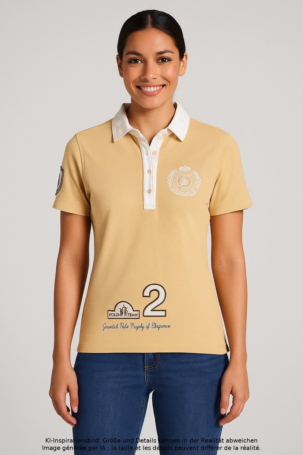 

L Argentina Damen Poloshirt, beige, Gr. 42