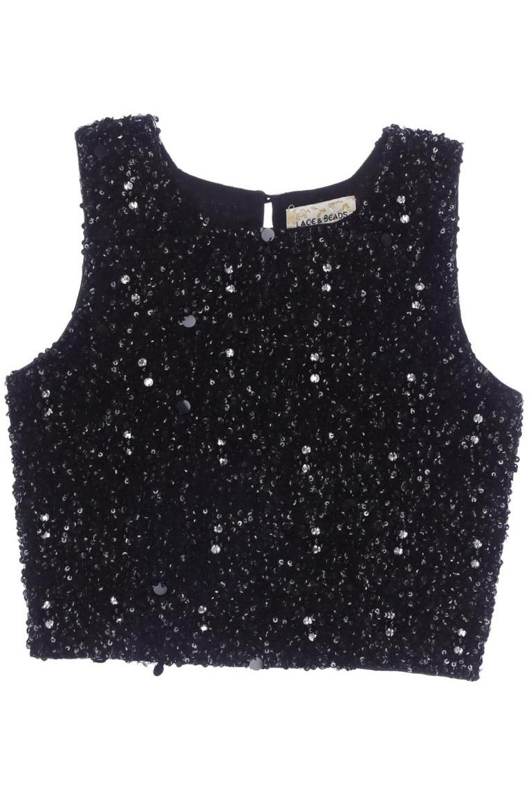 

lace beads Damen Top, schwarz, Gr. 34