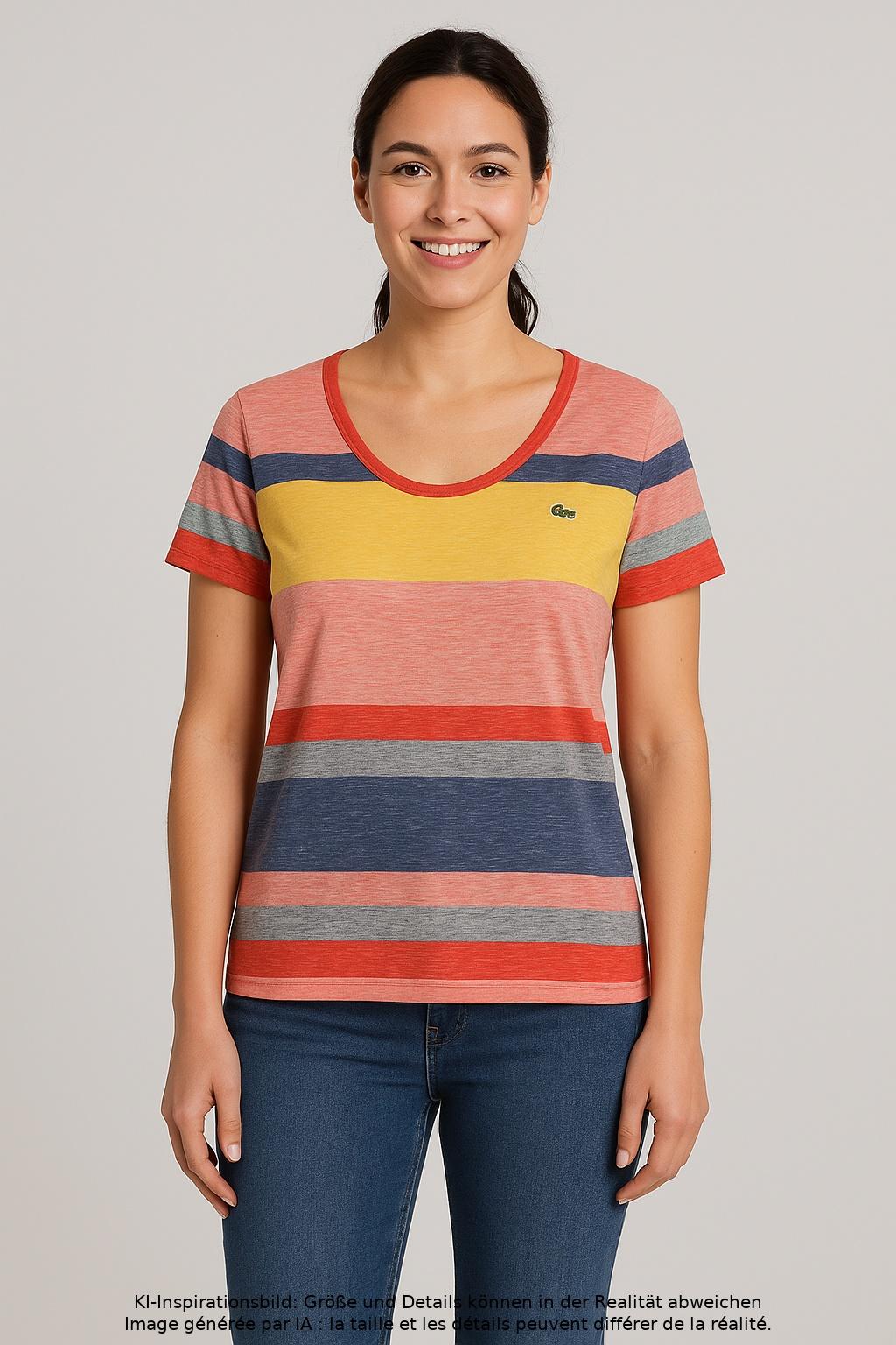 

Lacoste Damen T-Shirt, mehrfarbig, Gr. 36