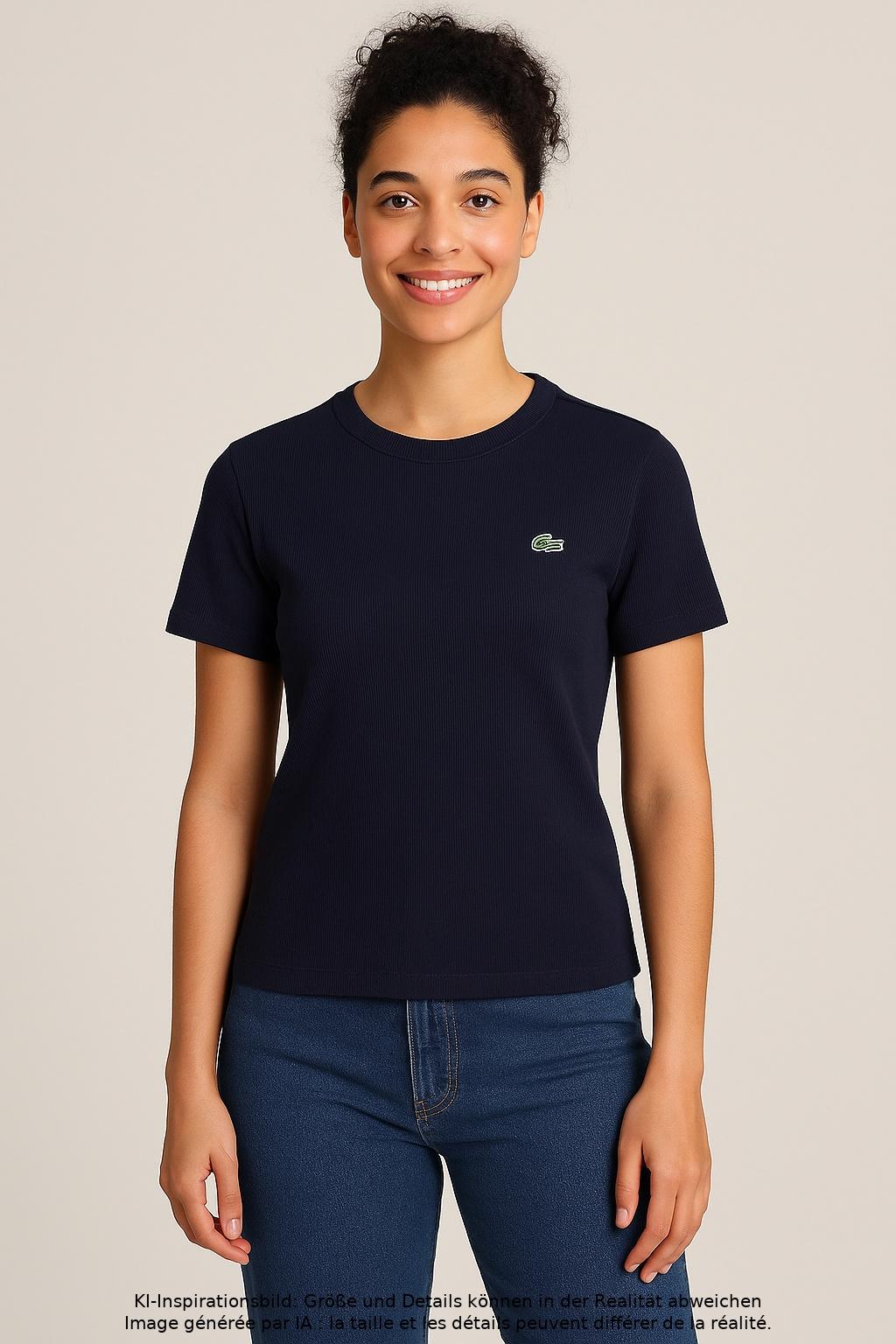 

Lacoste Damen T-Shirt, marineblau, Gr. 38