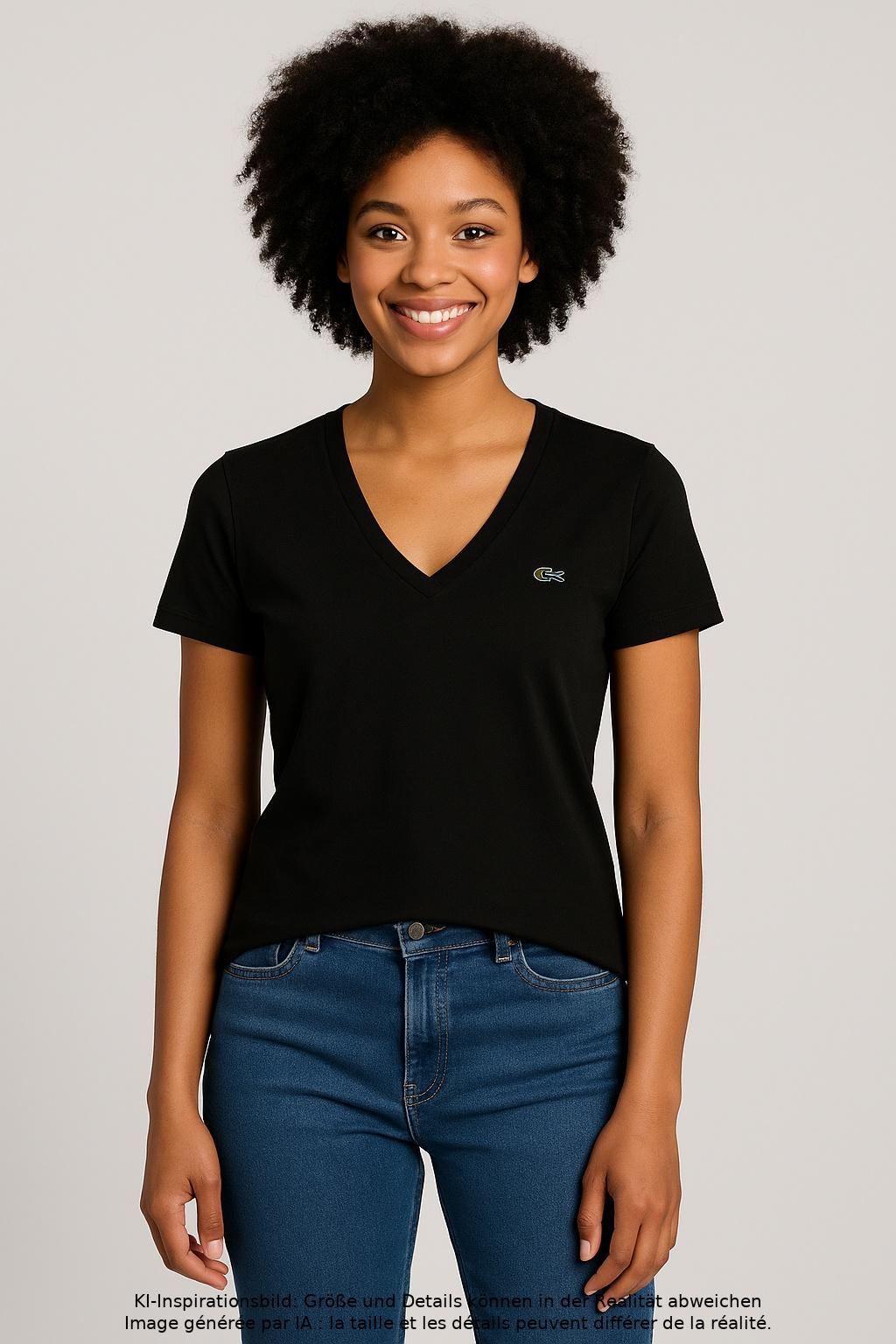 

Lacoste Damen T-Shirt, schwarz, Gr. 32