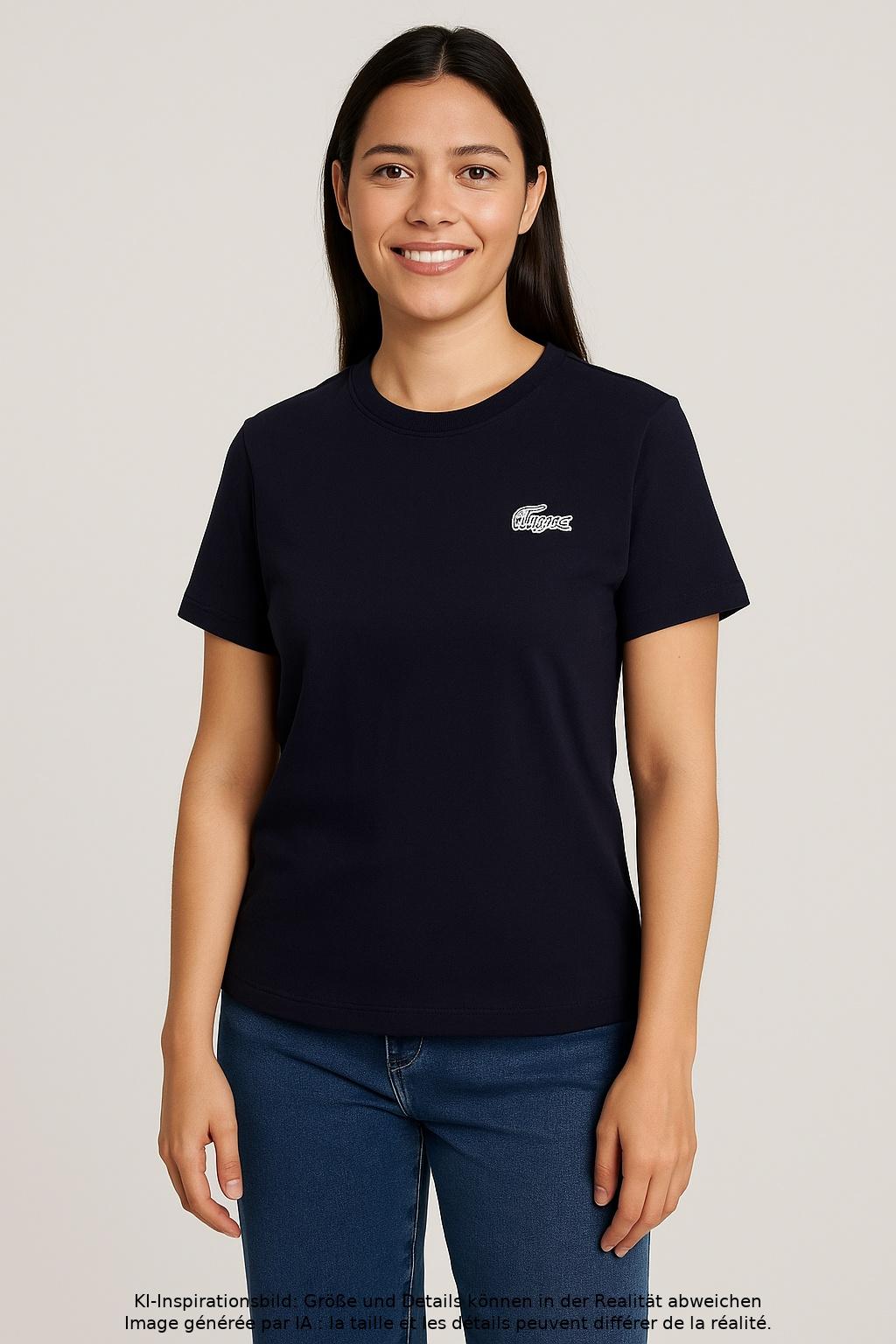 

Lacoste Damen T-Shirt, marineblau, Gr. 36