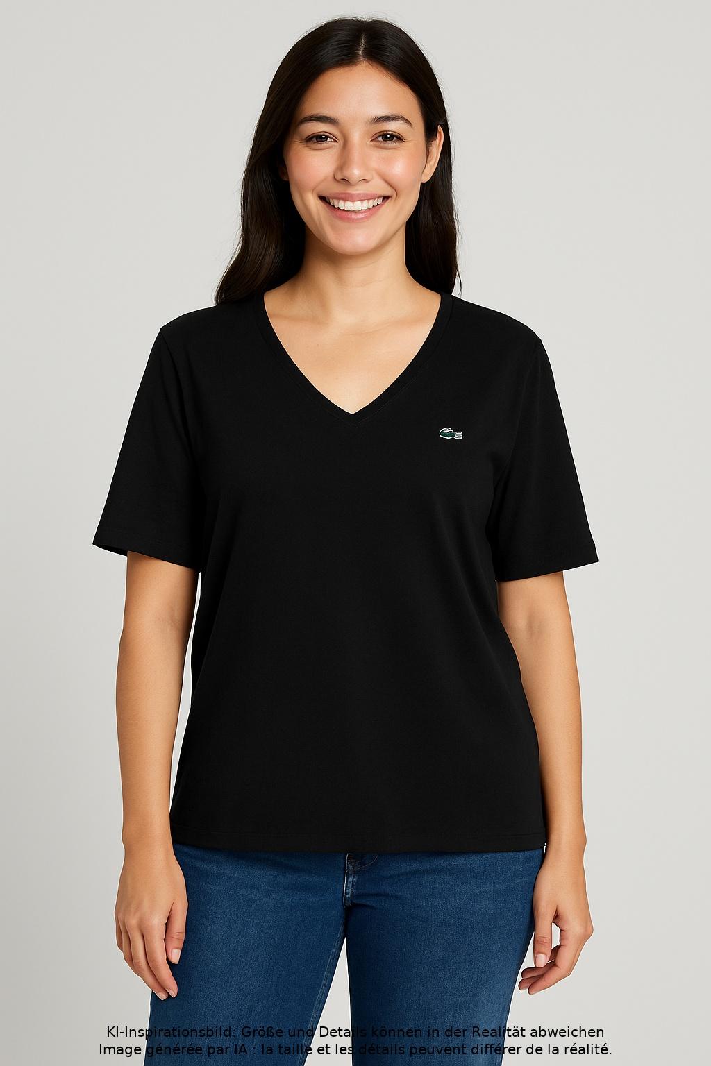 

Lacoste Damen T-Shirt, schwarz, Gr. 46