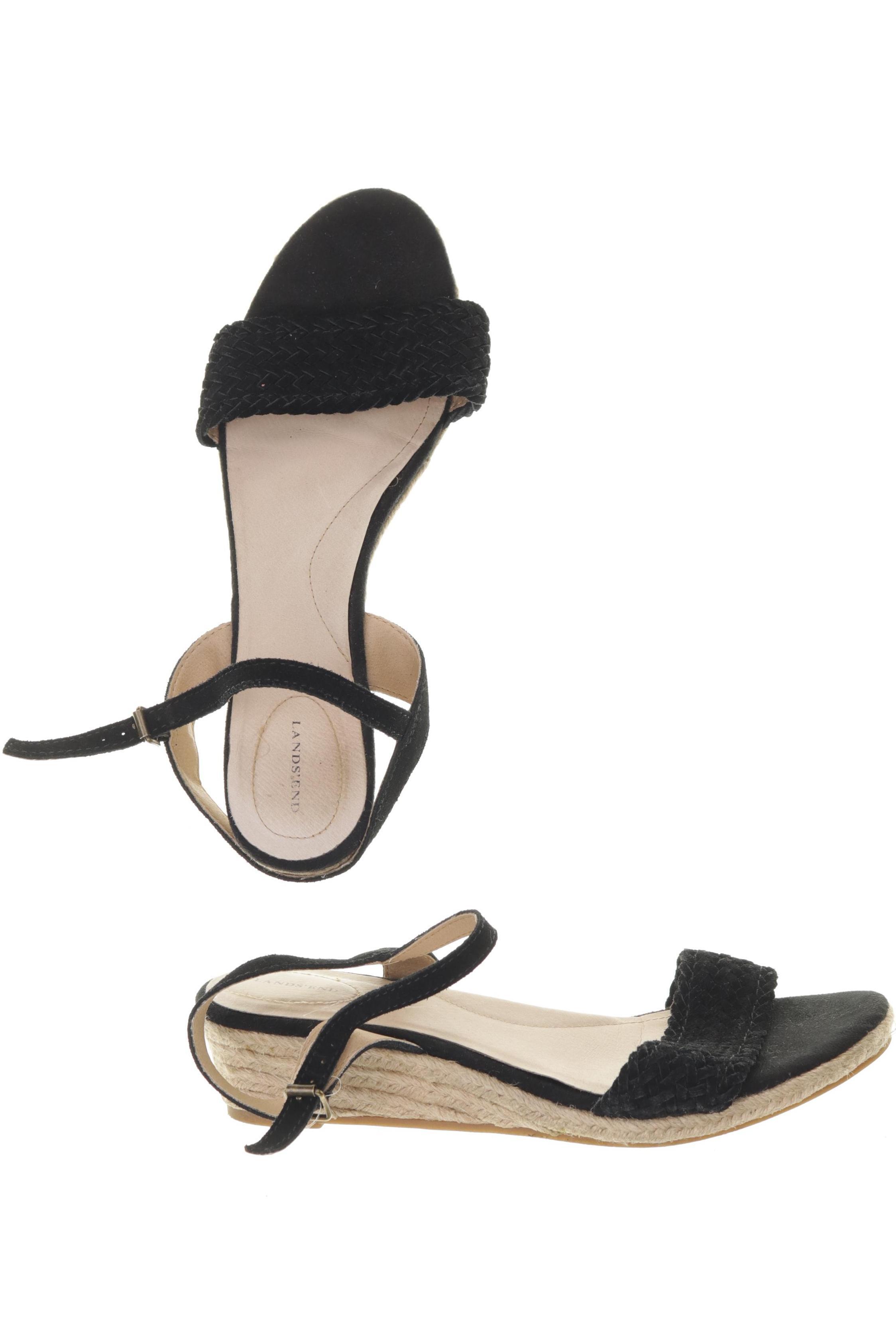 

Lands End Damen Sandale, schwarz, Gr. 8