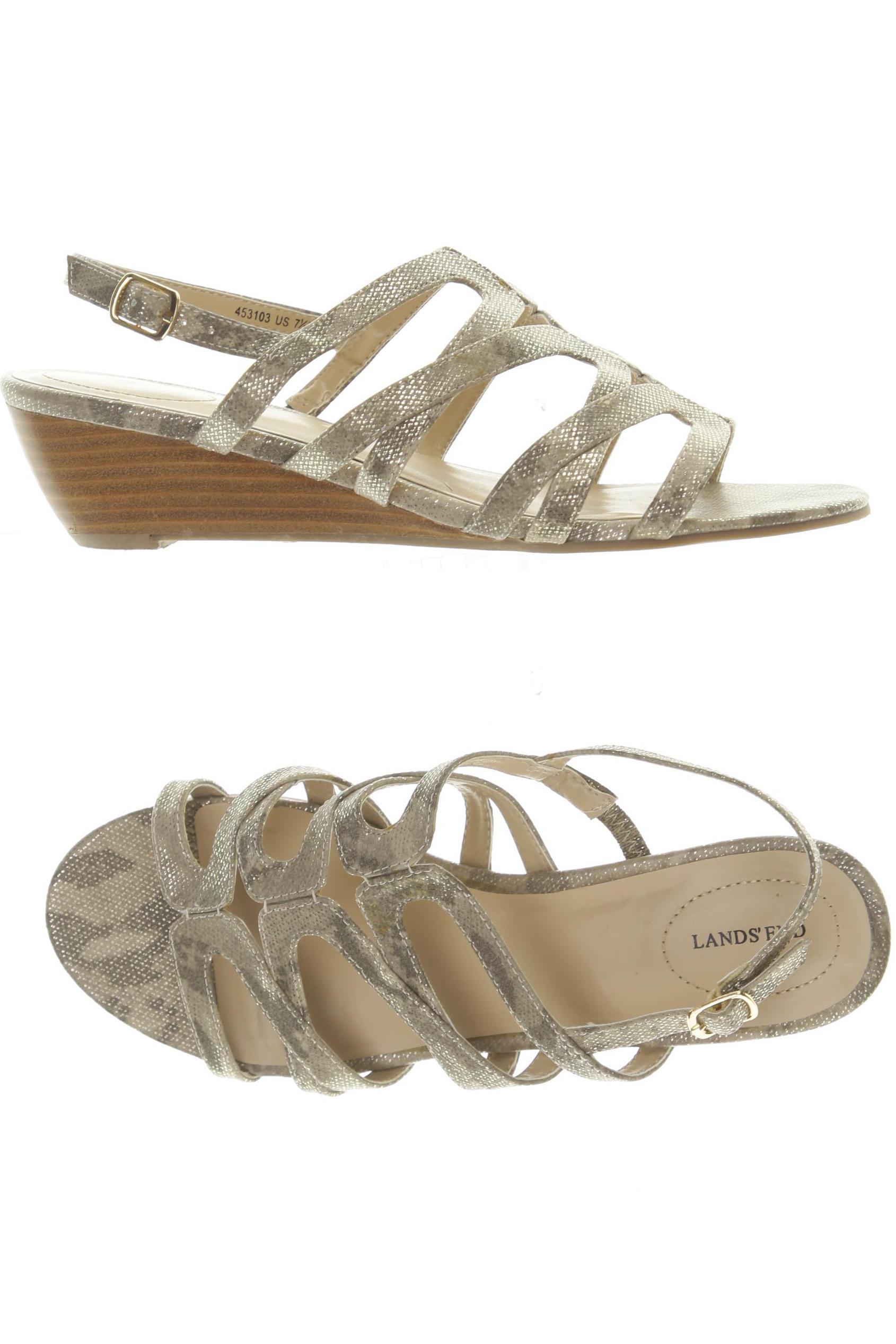 

Lands End Damen Sandale, beige, Gr. 7.5