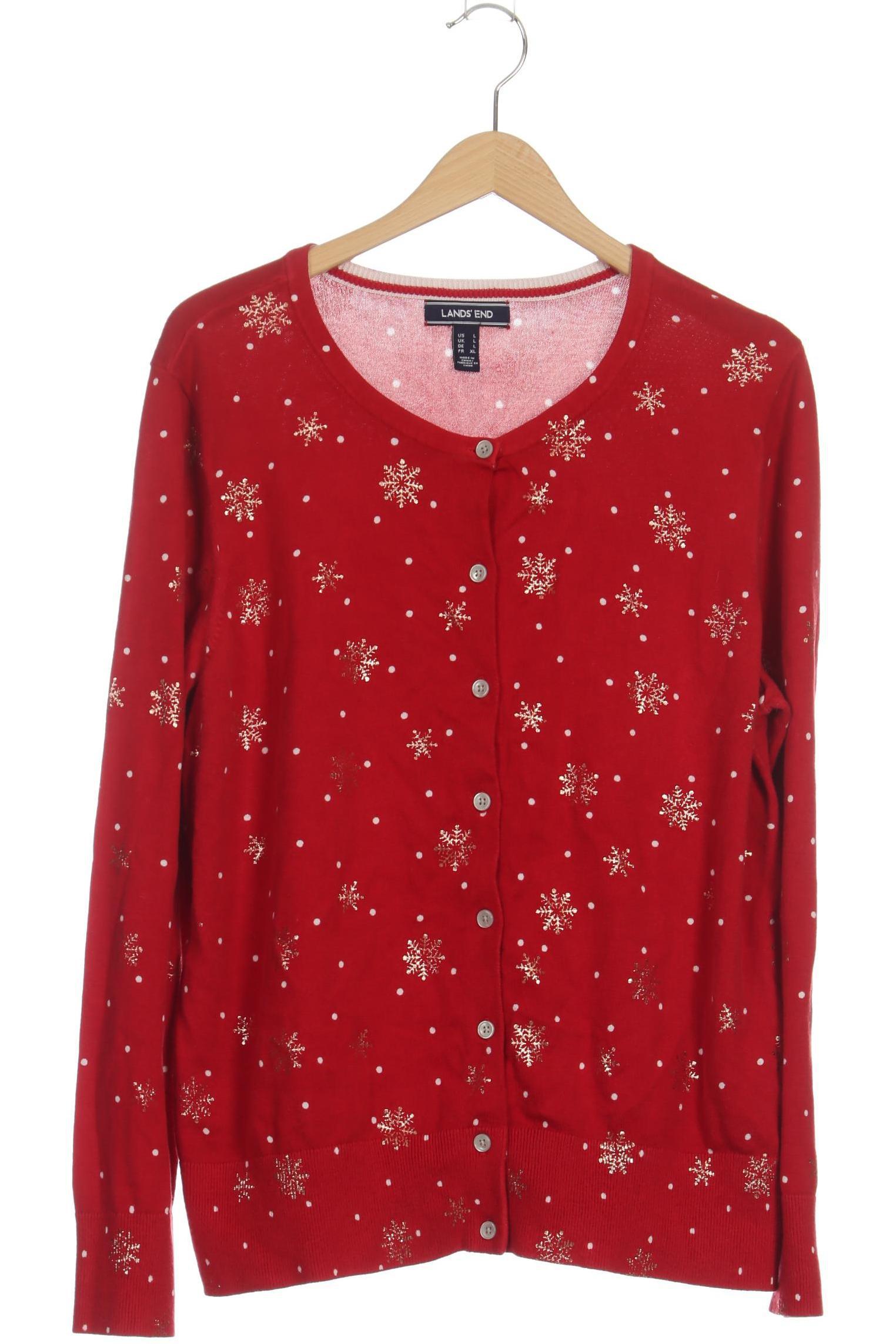 

Lands End Damen Strickjacke, rot, Gr.