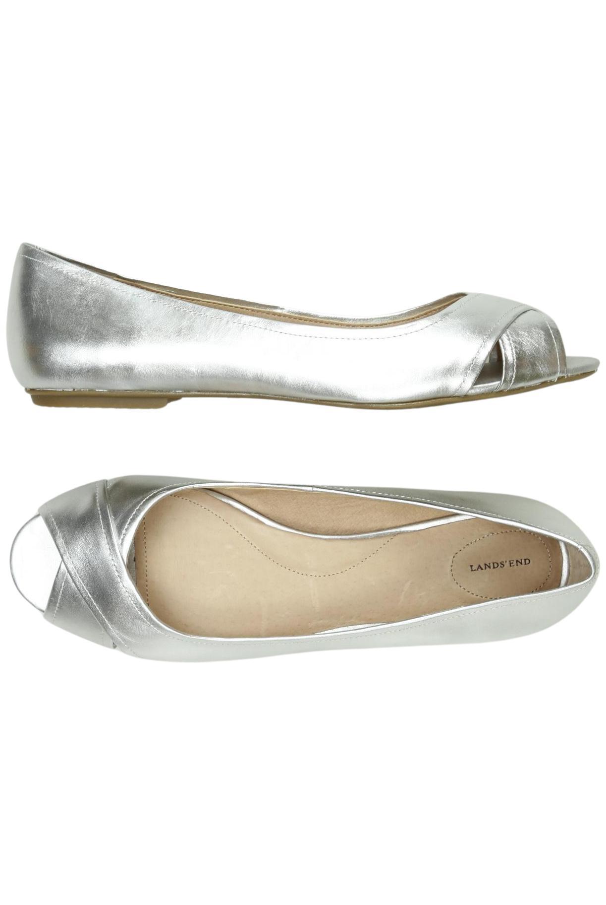 

Lands End Damen Ballerinas, silber, Gr. 41.5