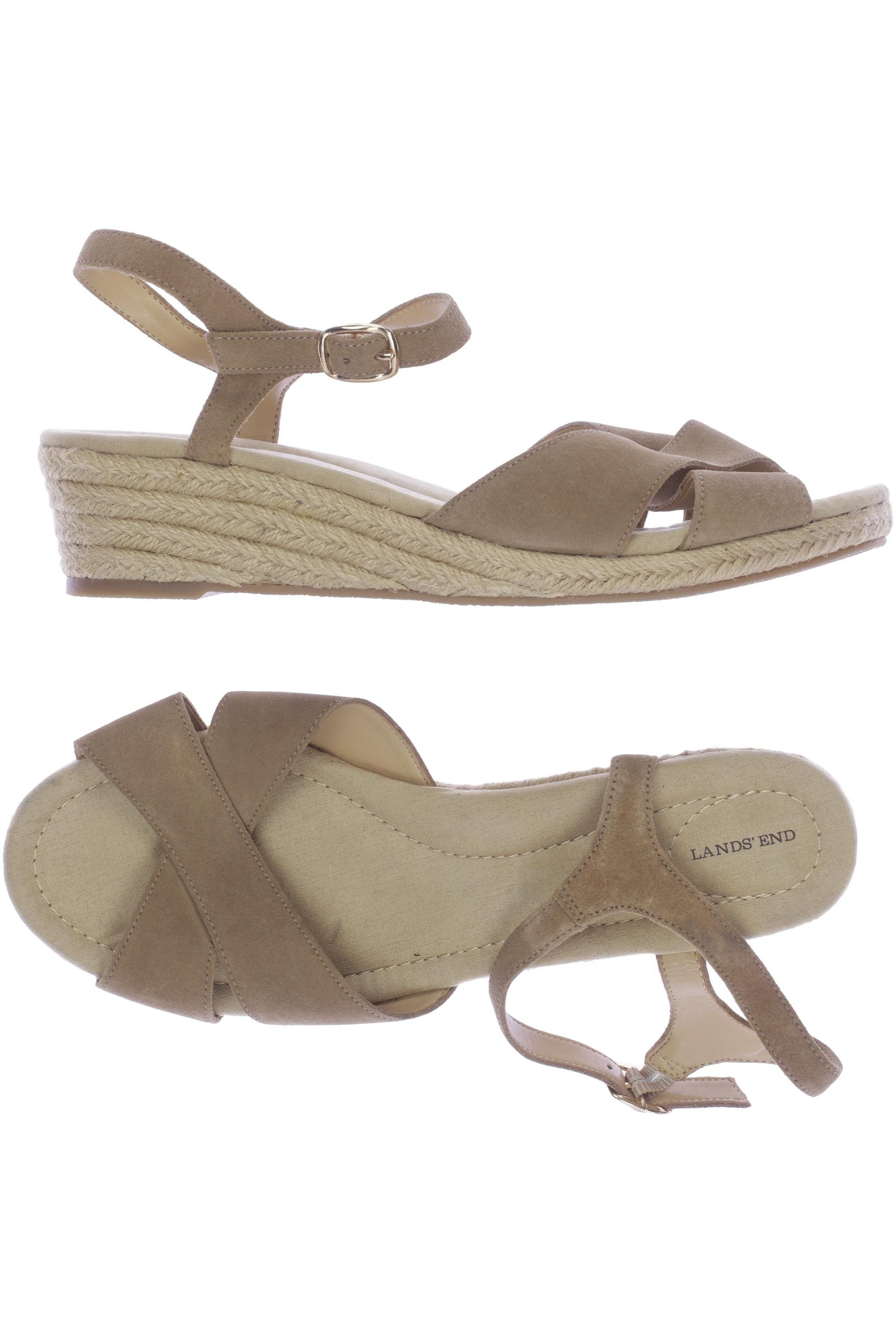 

Lands End Damen Sandale, beige, Gr. 42.5