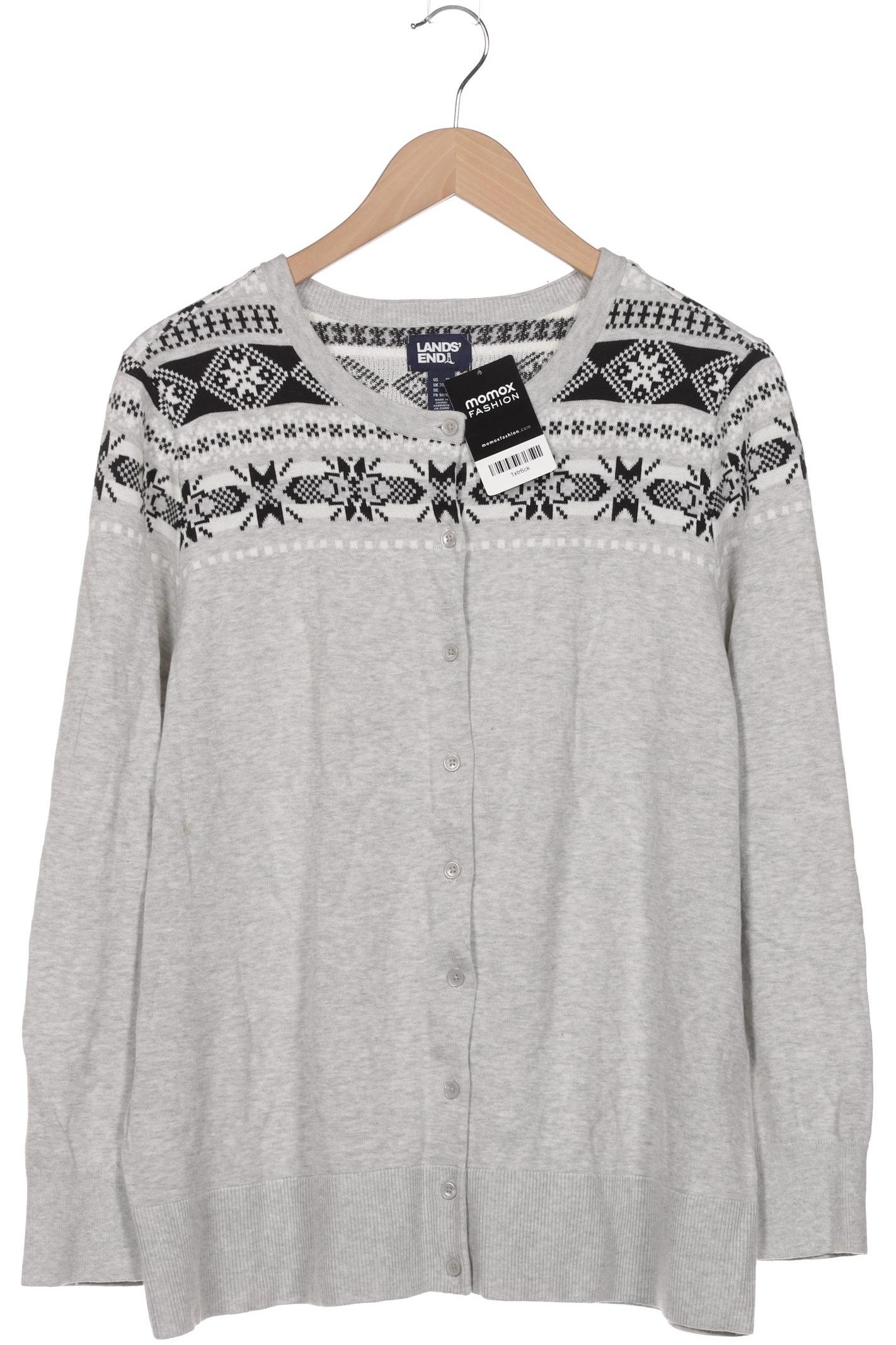 

Lands End Damen Strickjacke, grau, Gr. 50