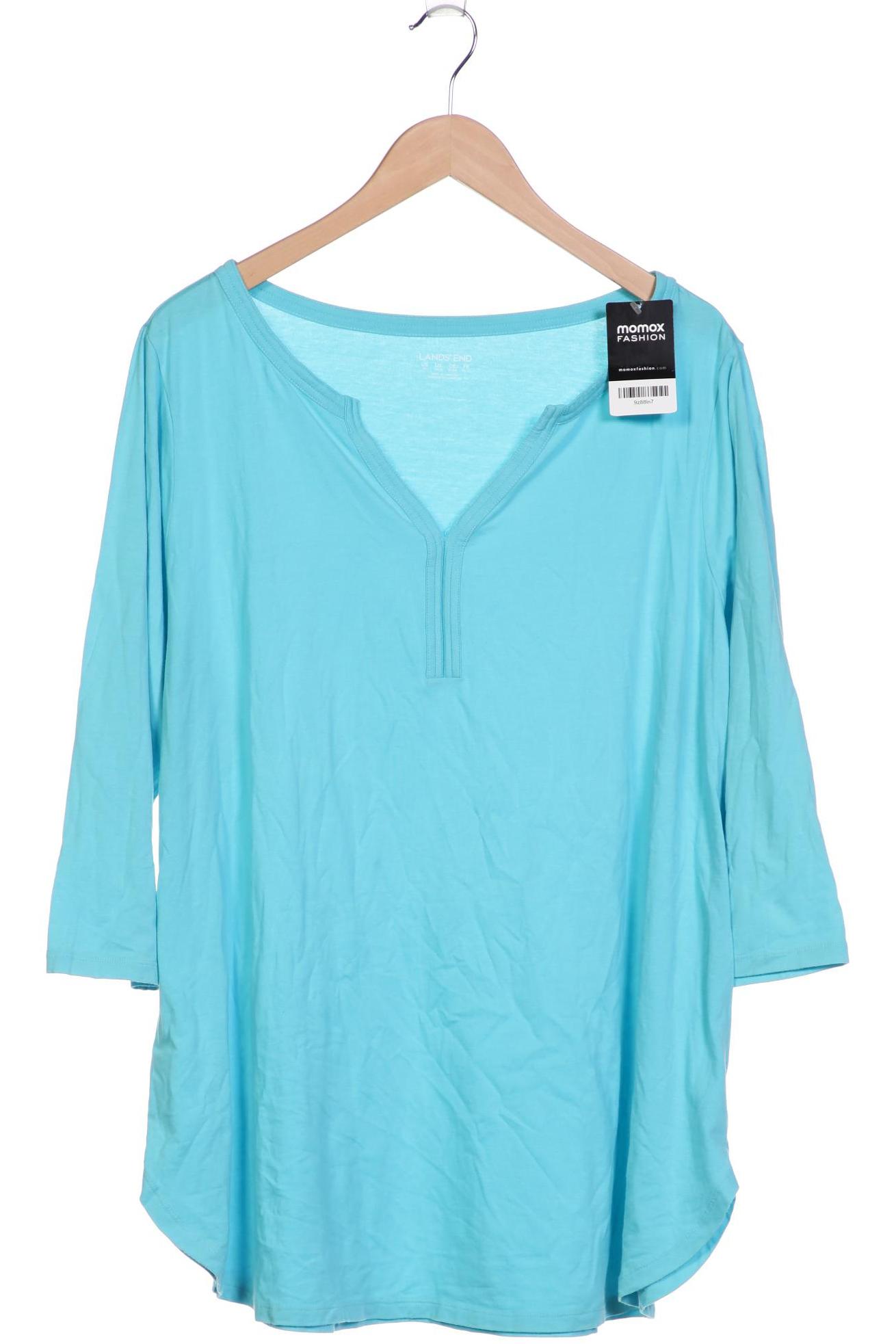 

Lands End Damen Langarmshirt, blau, Gr. 52