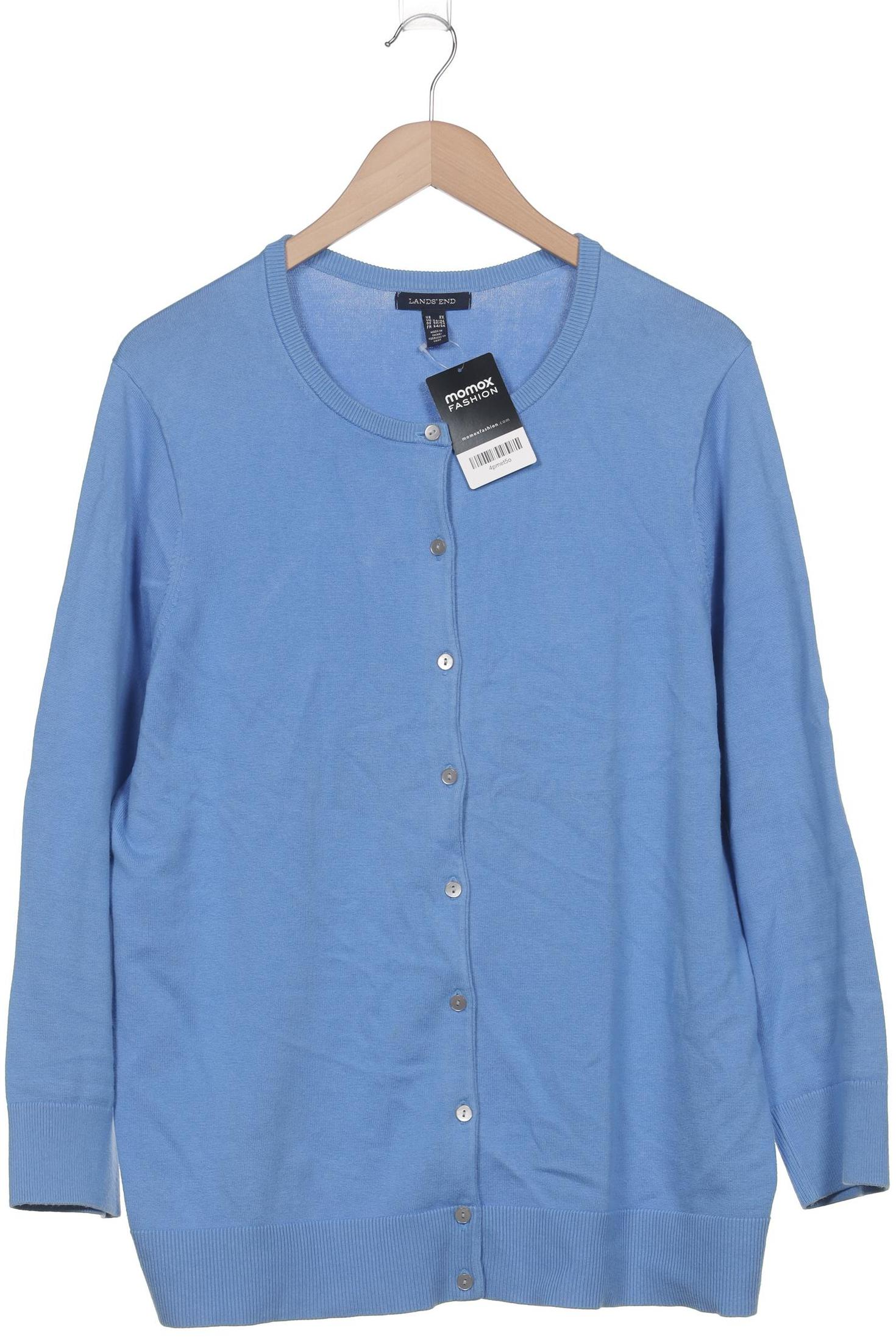

Lands End Damen Strickjacke, blau, Gr. 52