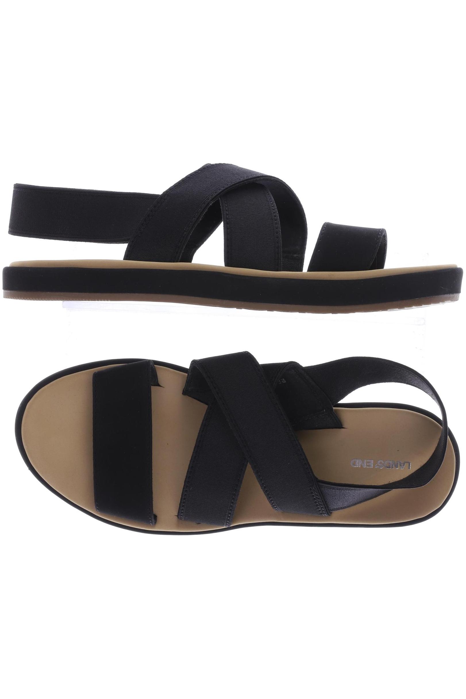 

Lands End Damen Sandale, schwarz