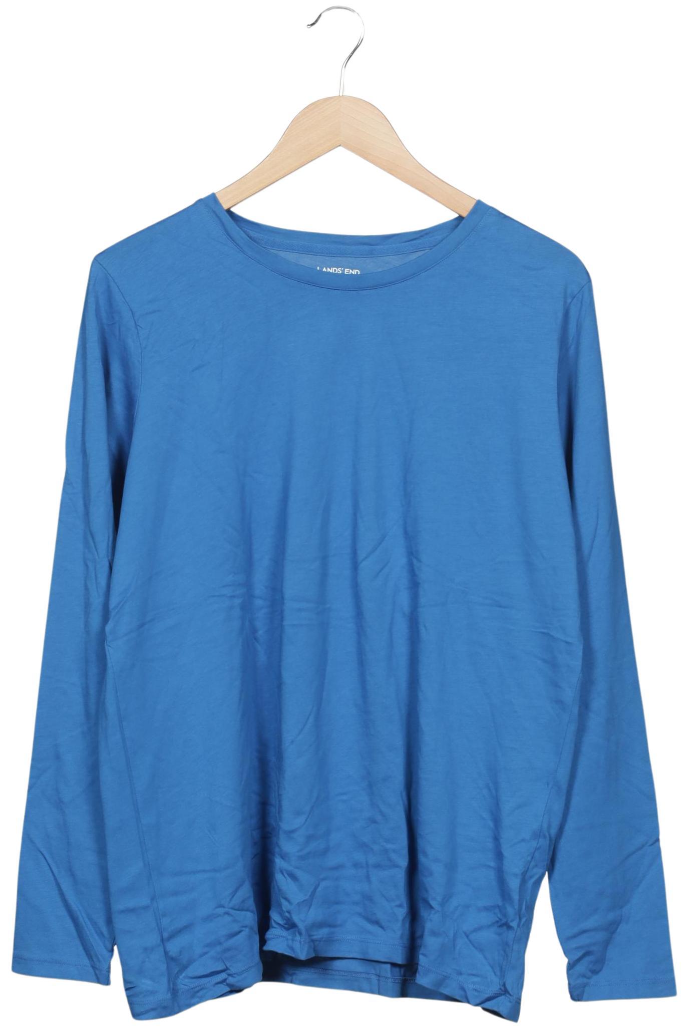 

Lands End Damen Langarmshirt, blau, Gr. 42