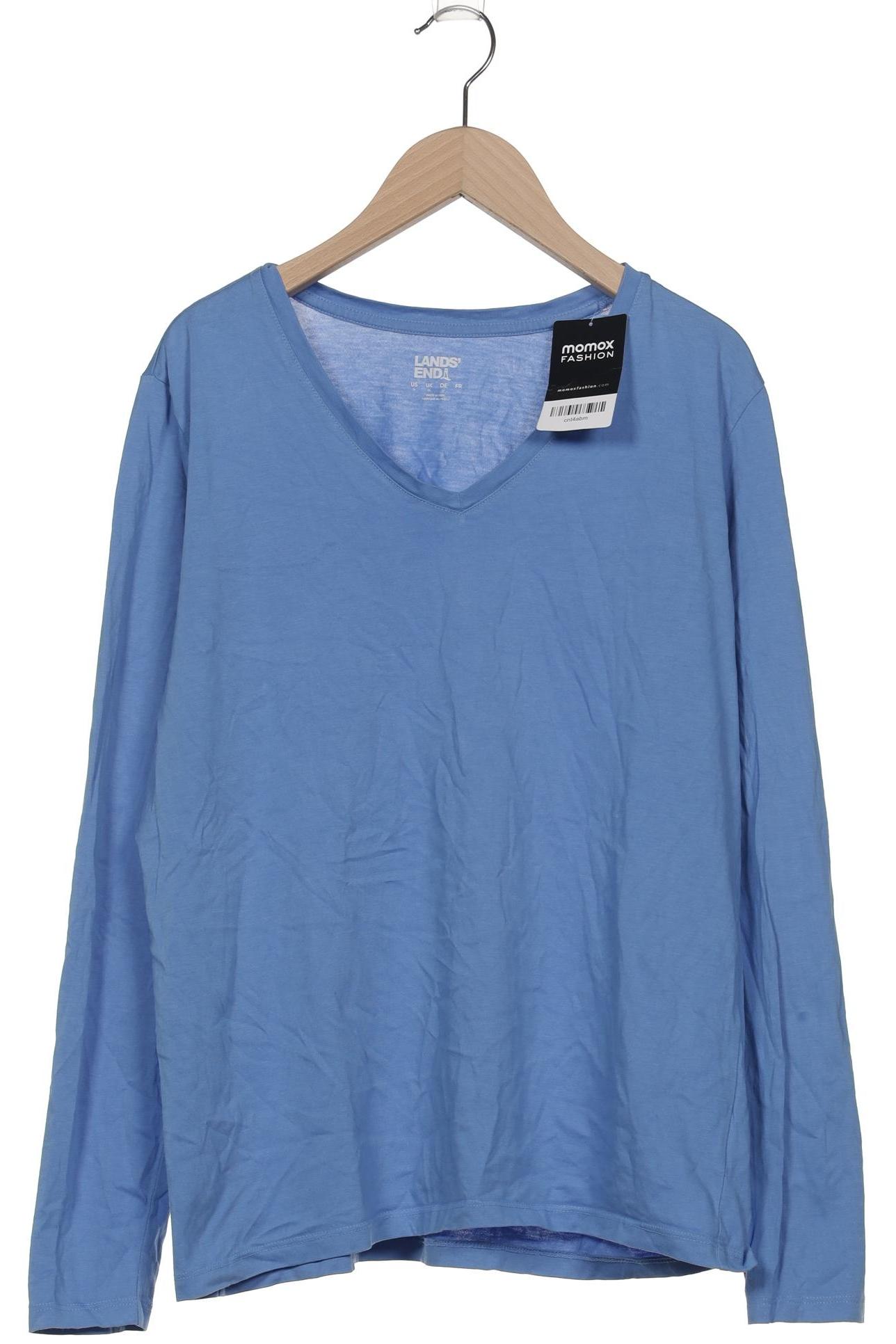 

Lands End Damen Langarmshirt, blau, Gr. 38