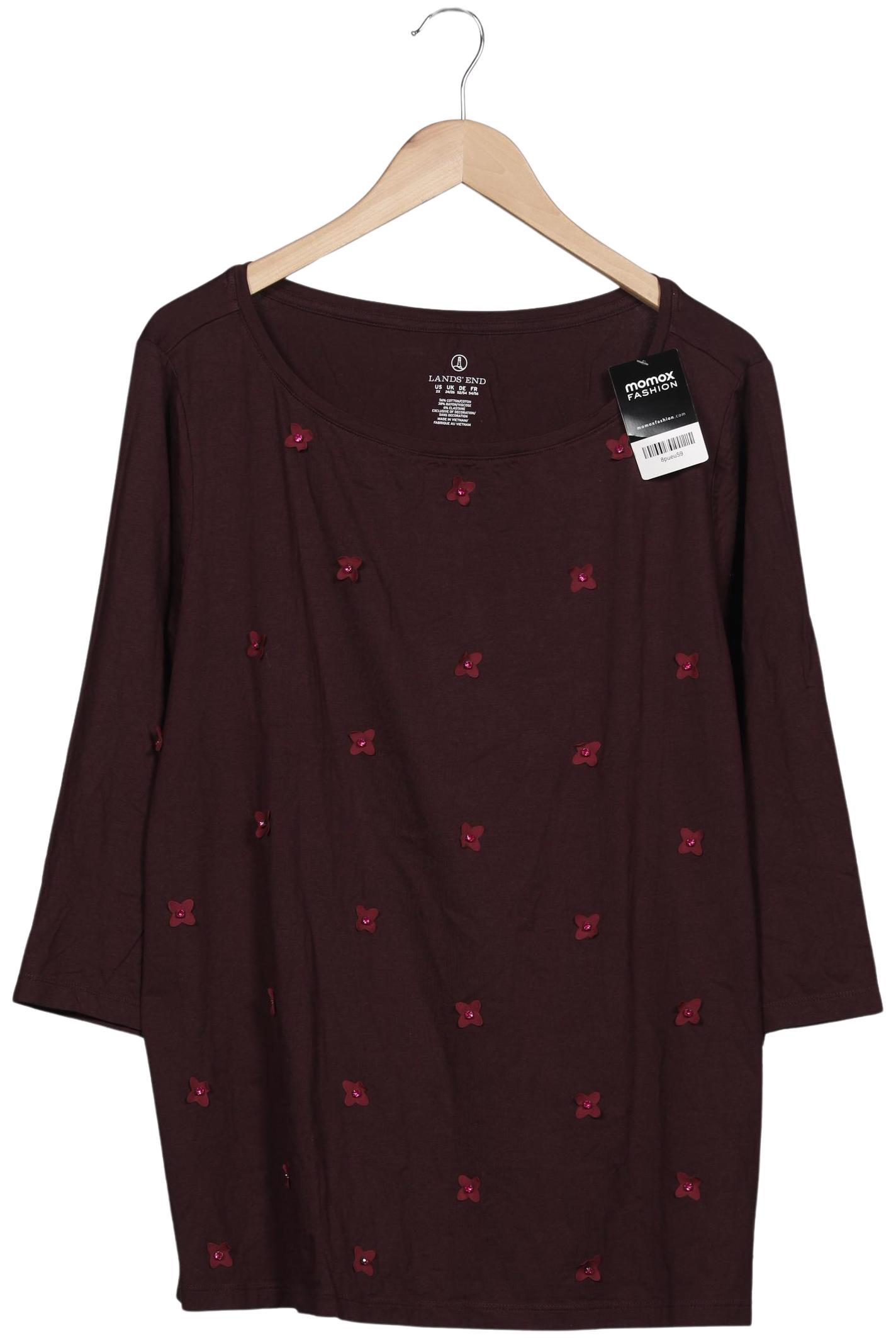 

Lands End Damen Langarmshirt, bordeaux, Gr. 52