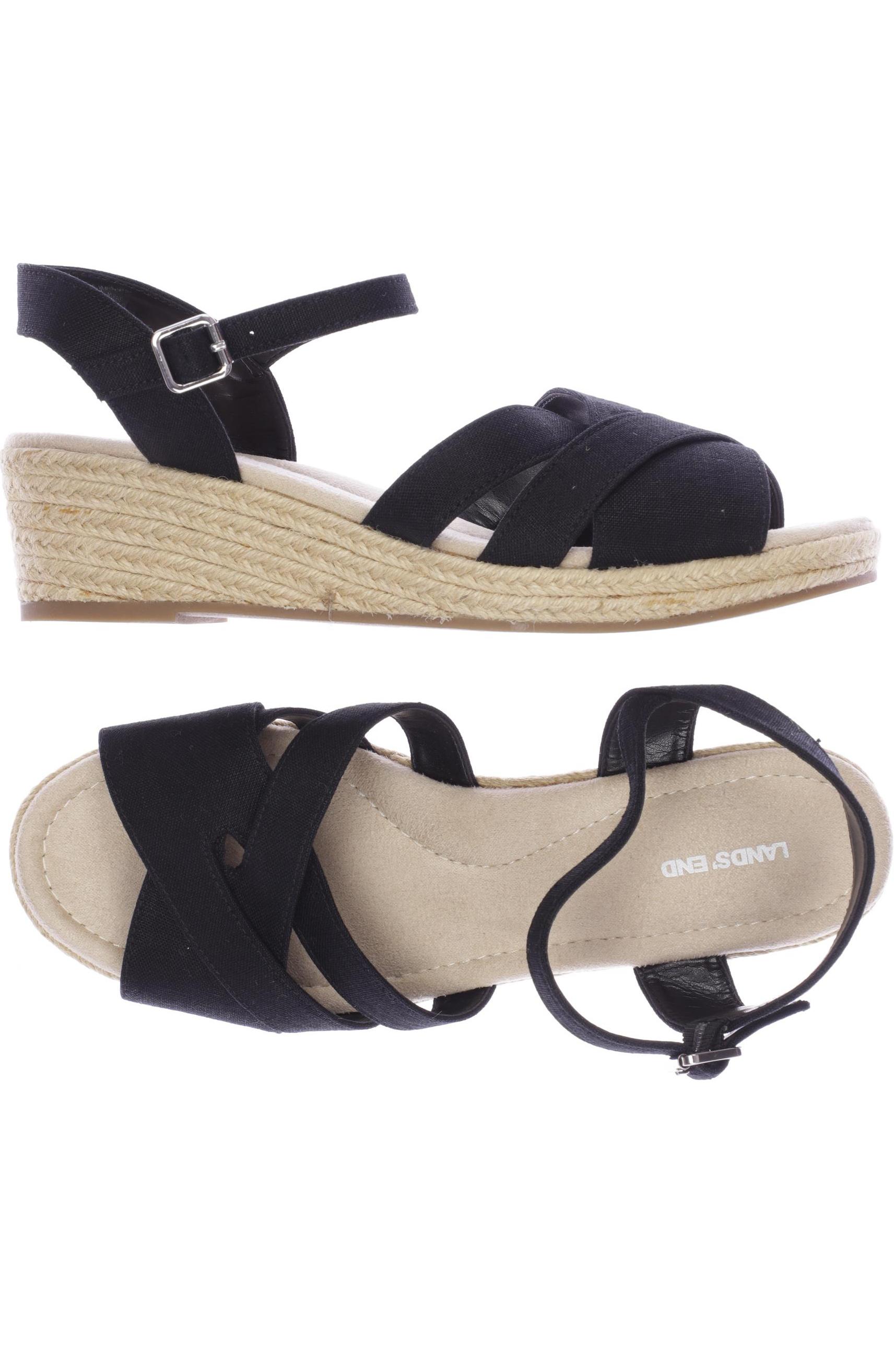 

Lands End Damen Sandale, schwarz, Gr. 40