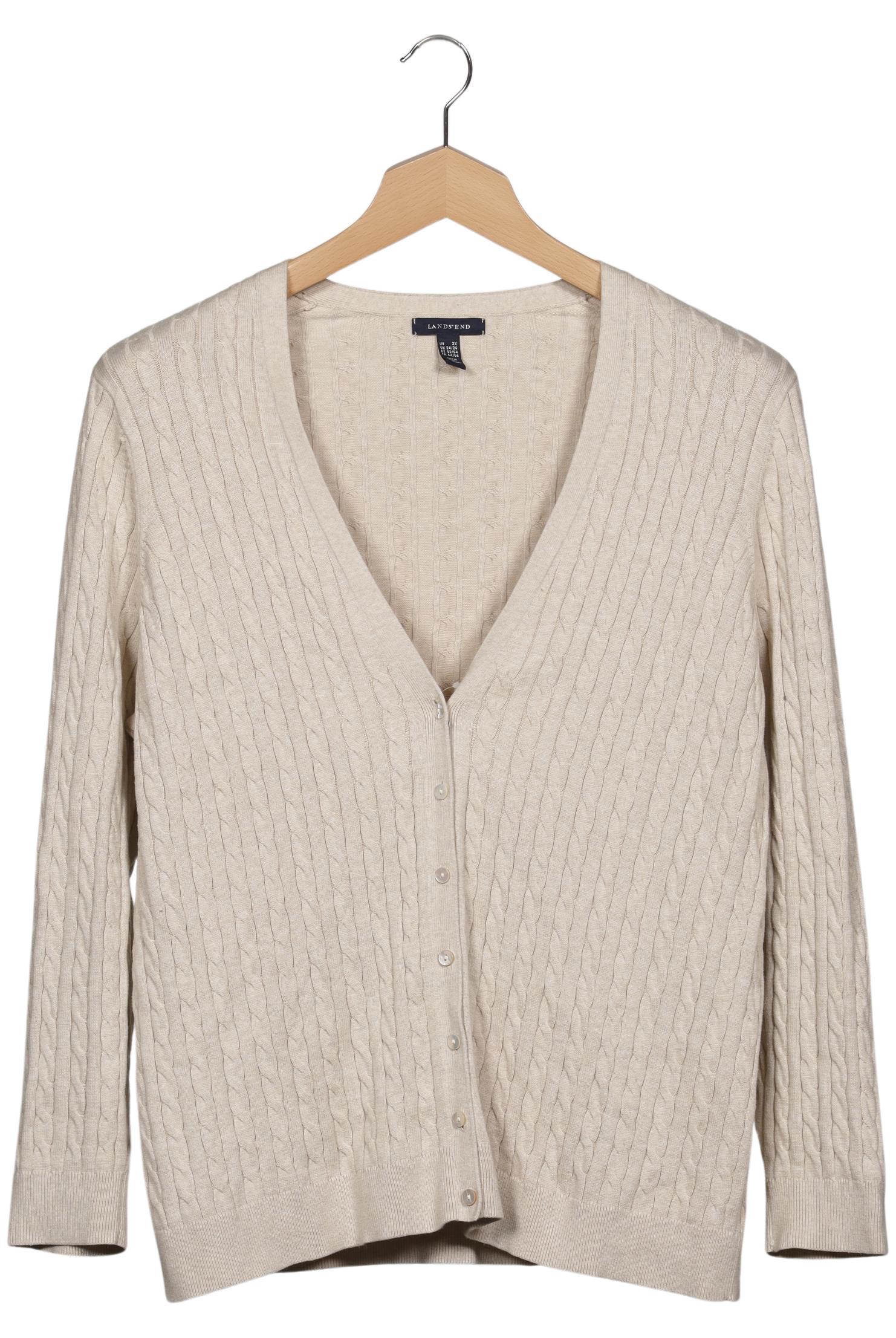 

Lands End Damen Strickjacke, beige, Gr. 52