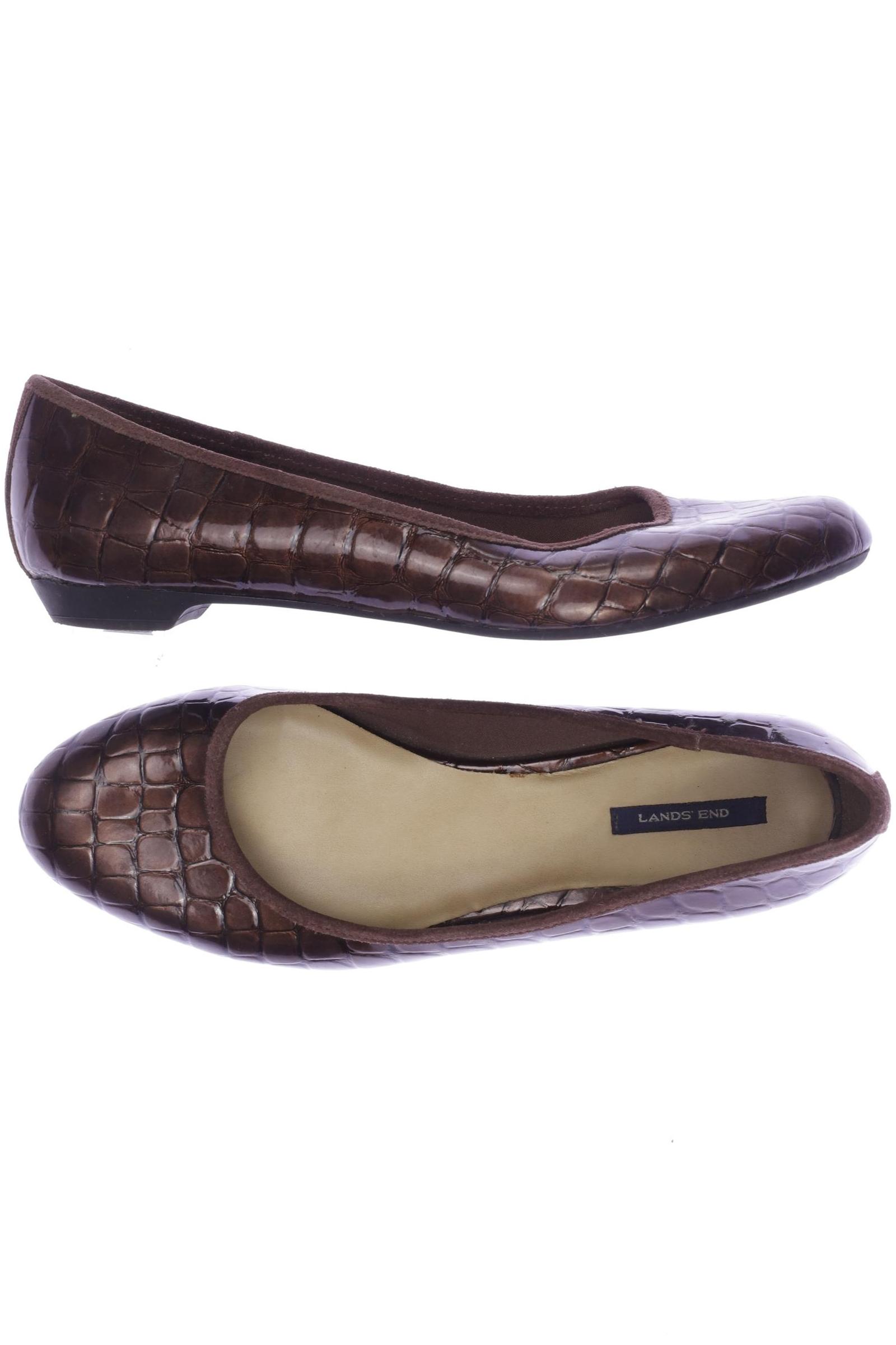 

Lands End Damen Ballerinas, braun, Gr. 9
