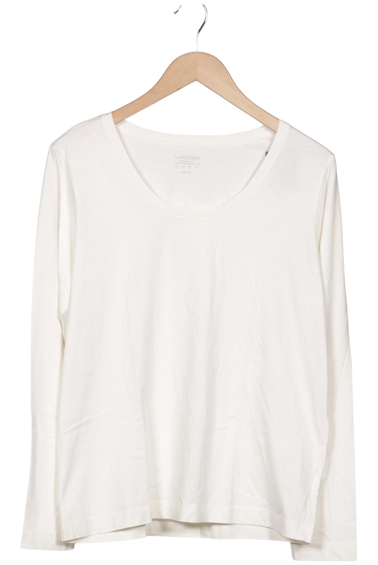 

Lands End Damen Langarmshirt, weiß, Gr. 38