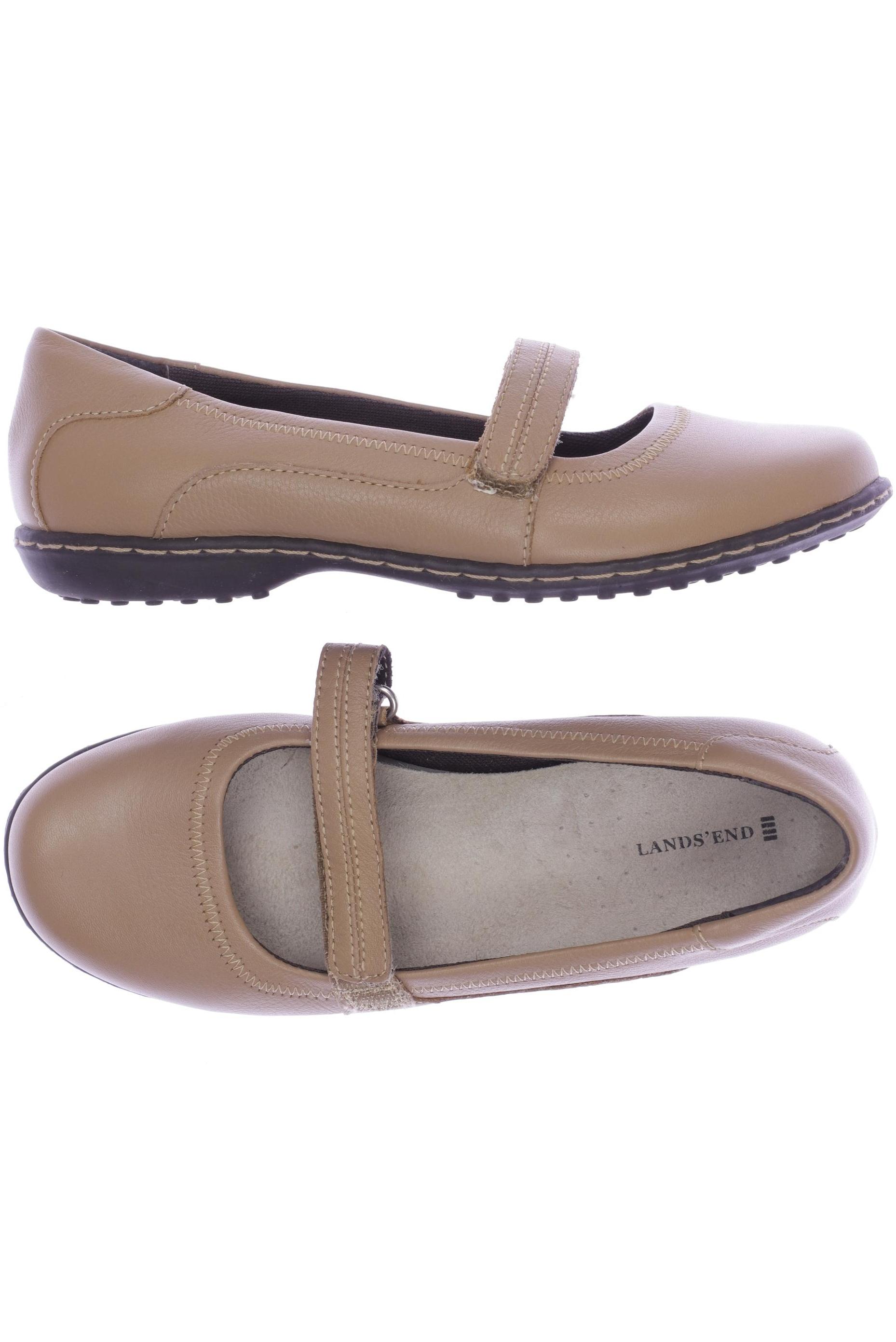 

Lands End Damen Ballerinas, beige, Gr. 6