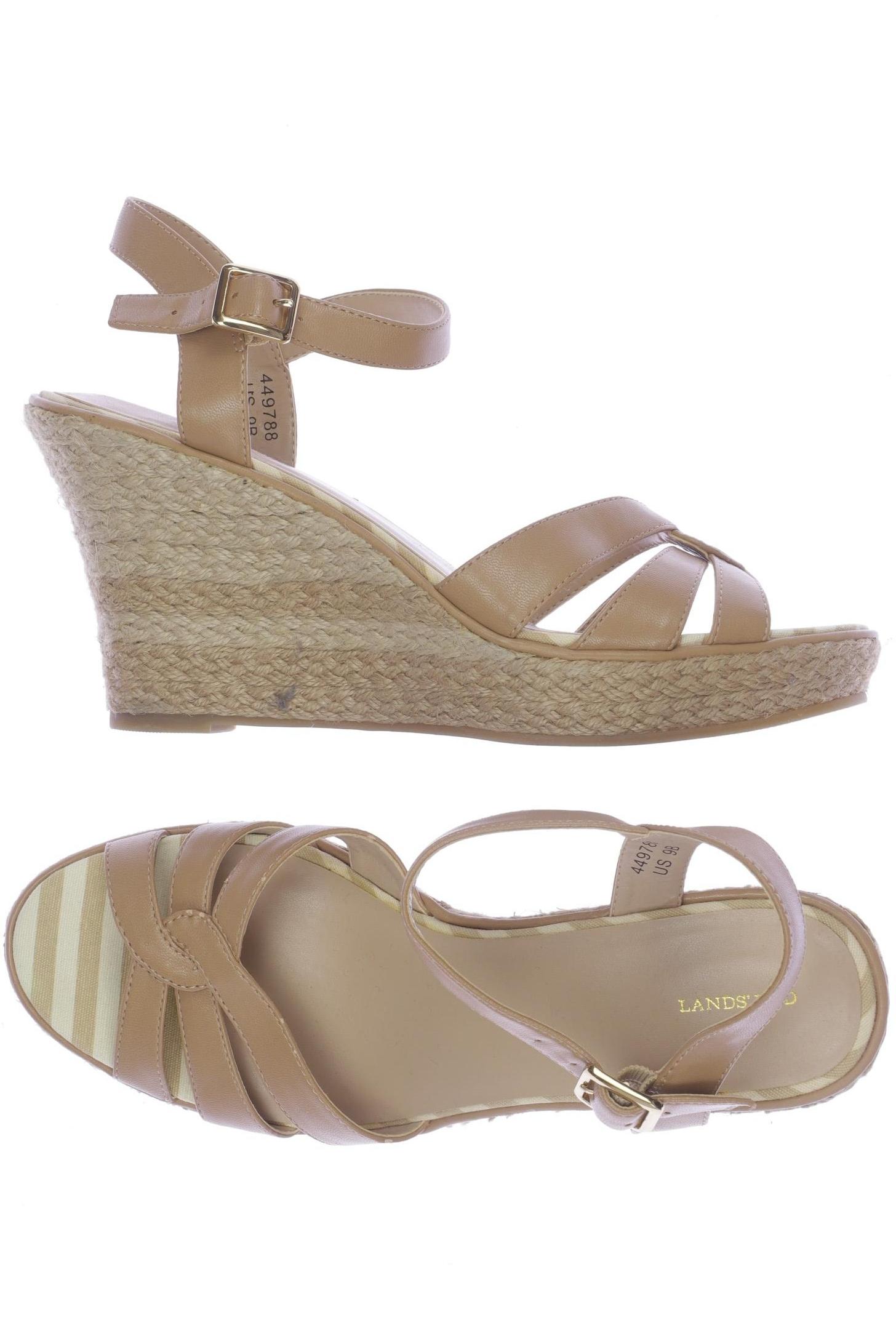 

Lands End Damen Sandale, beige, Gr. 9