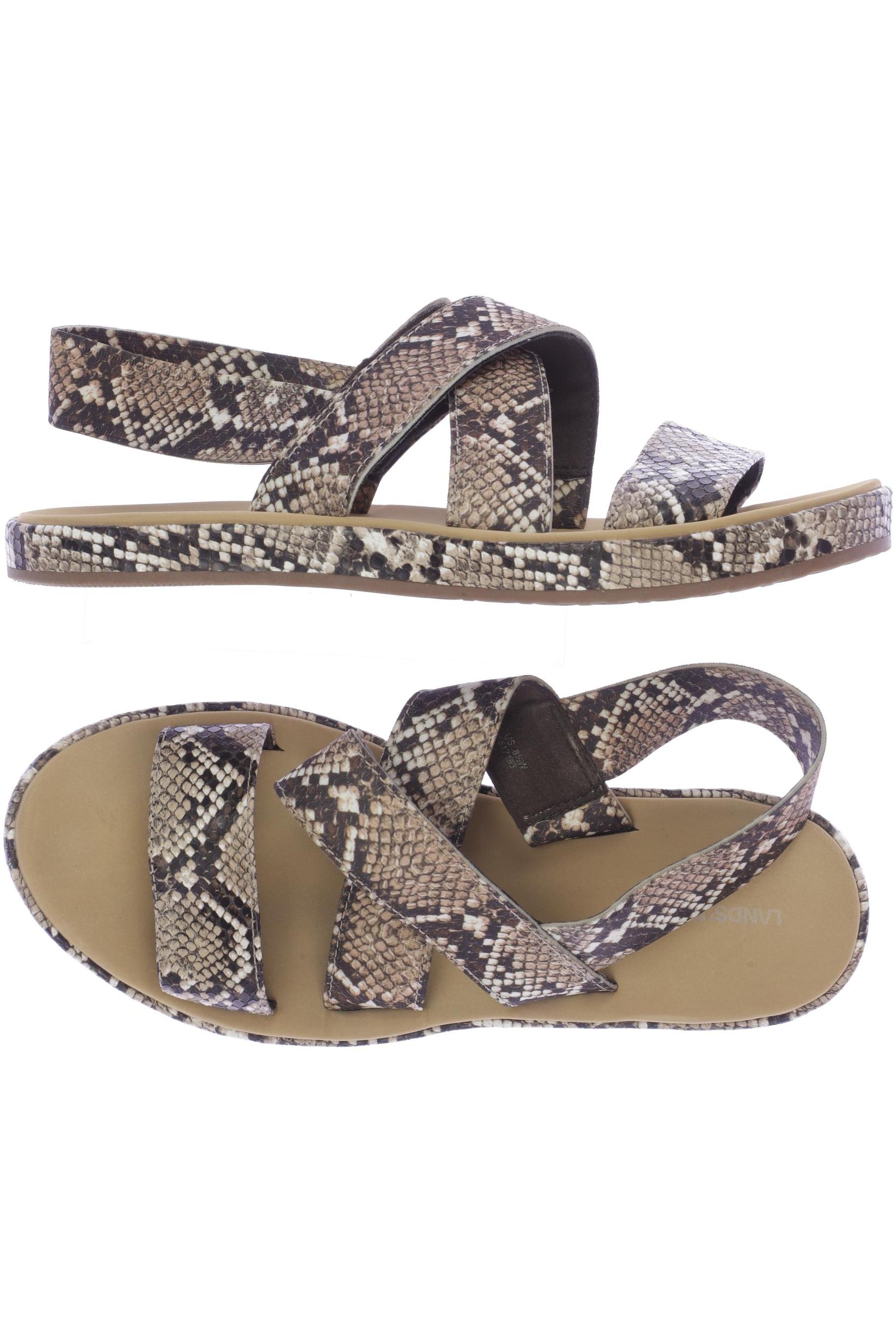 

Lands End Damen Sandale, beige, Gr. 8.5