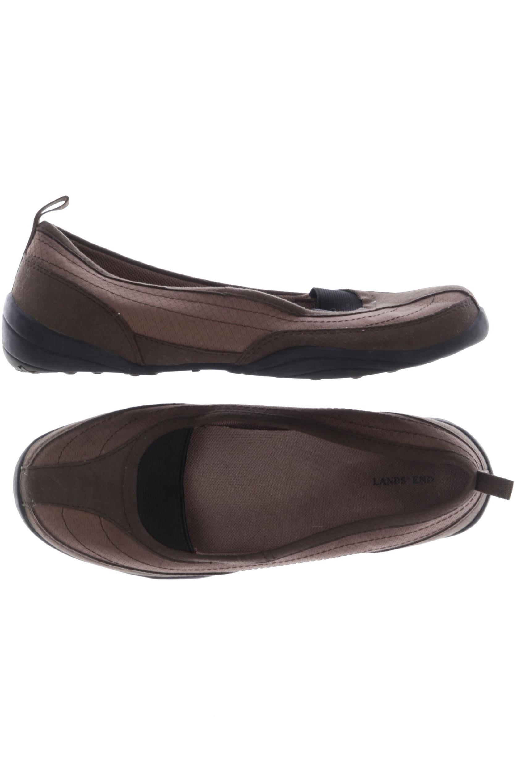

Lands End Damen Ballerinas, braun, Gr. 7