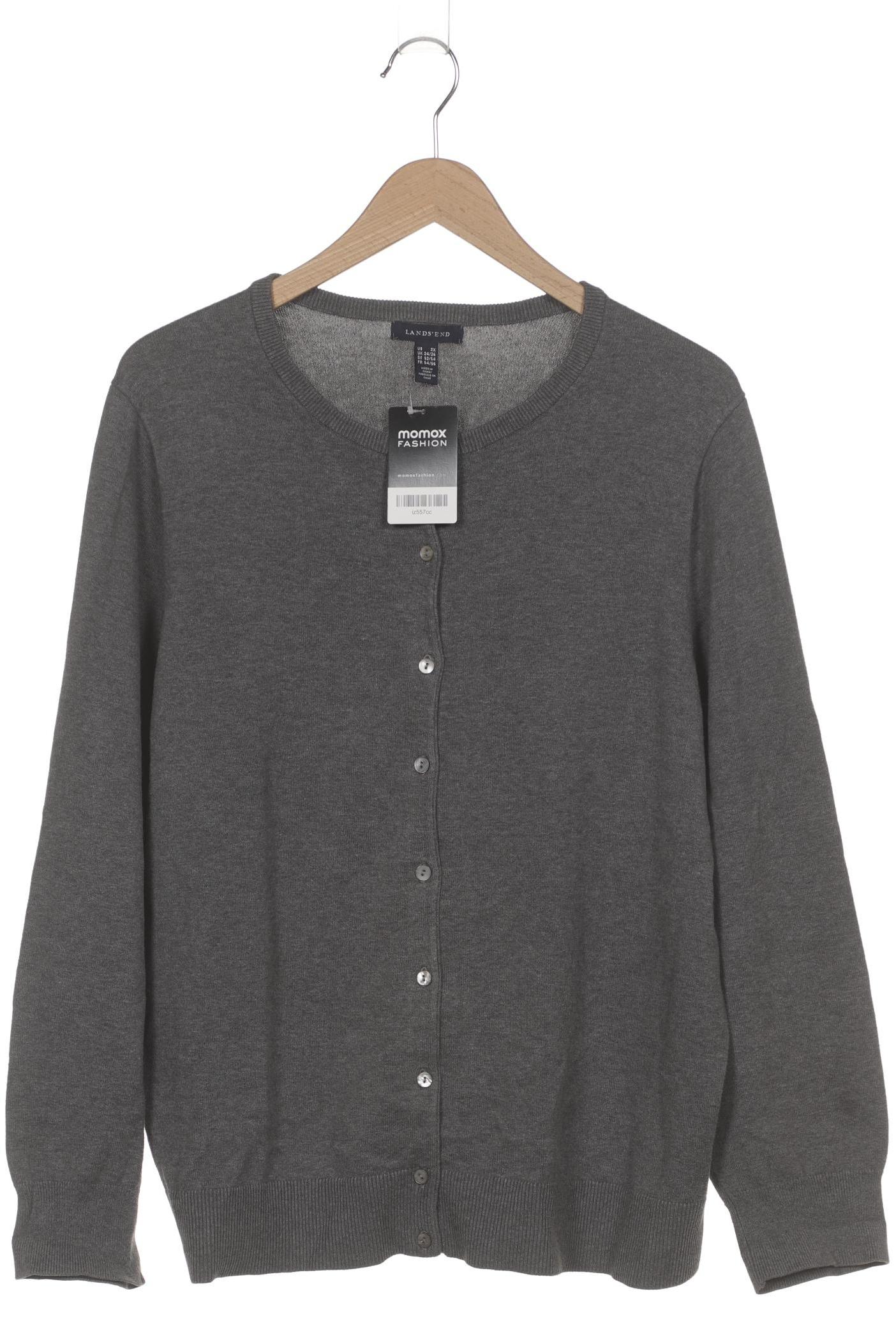 

Lands End Damen Strickjacke, grau, Gr. 52