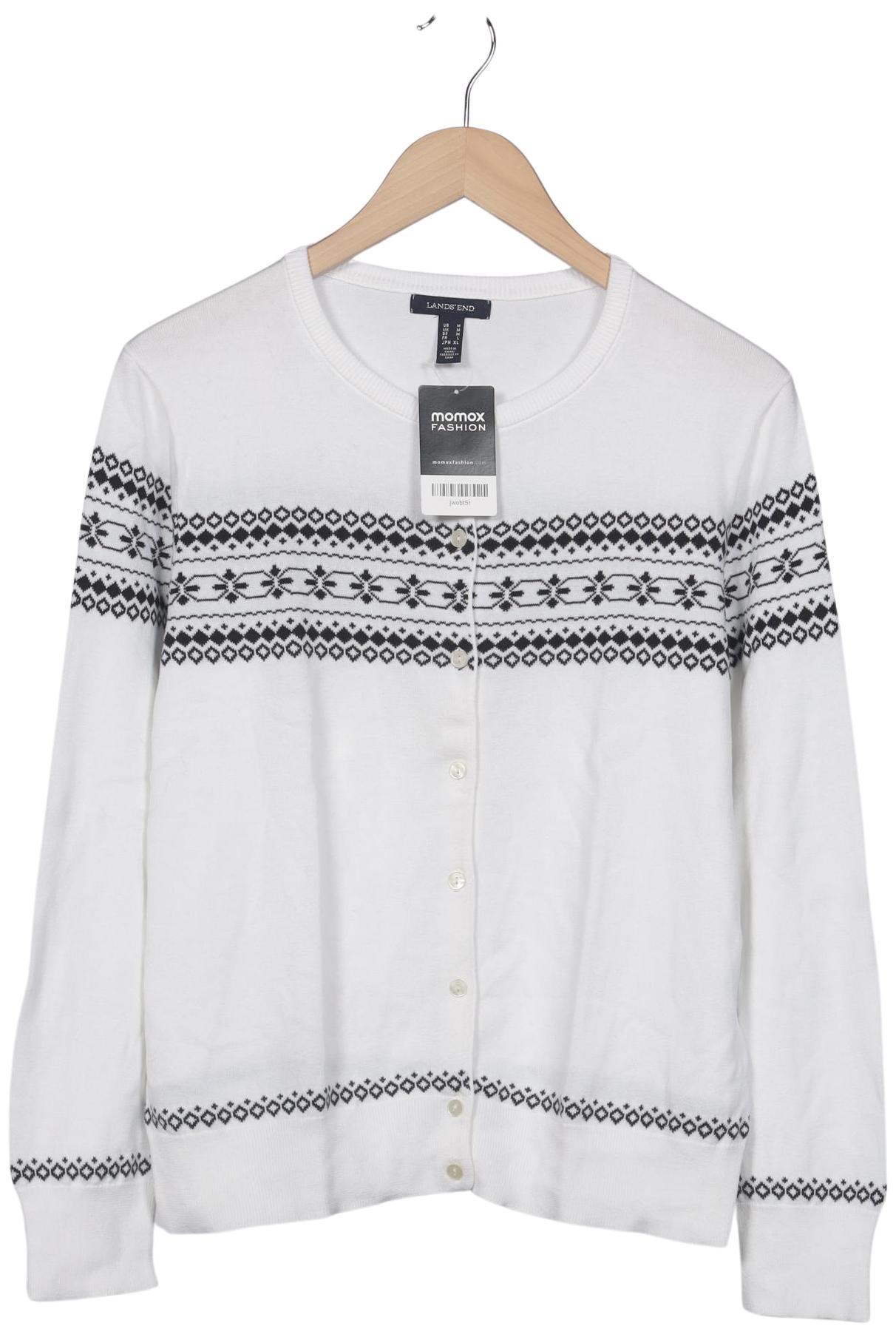 

Lands End Damen Strickjacke, weiß, Gr. 38